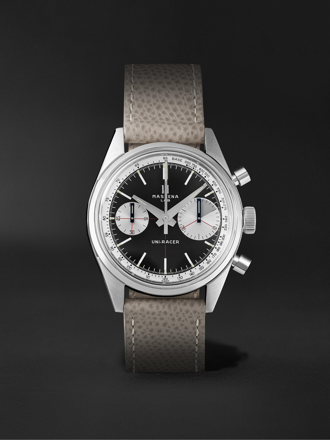 Uni-Racer Limited Edition Hand-Wound Chronograph 39mm Stainless Steel and Cross-Grain Leather Watch, Ref. No. UR-002