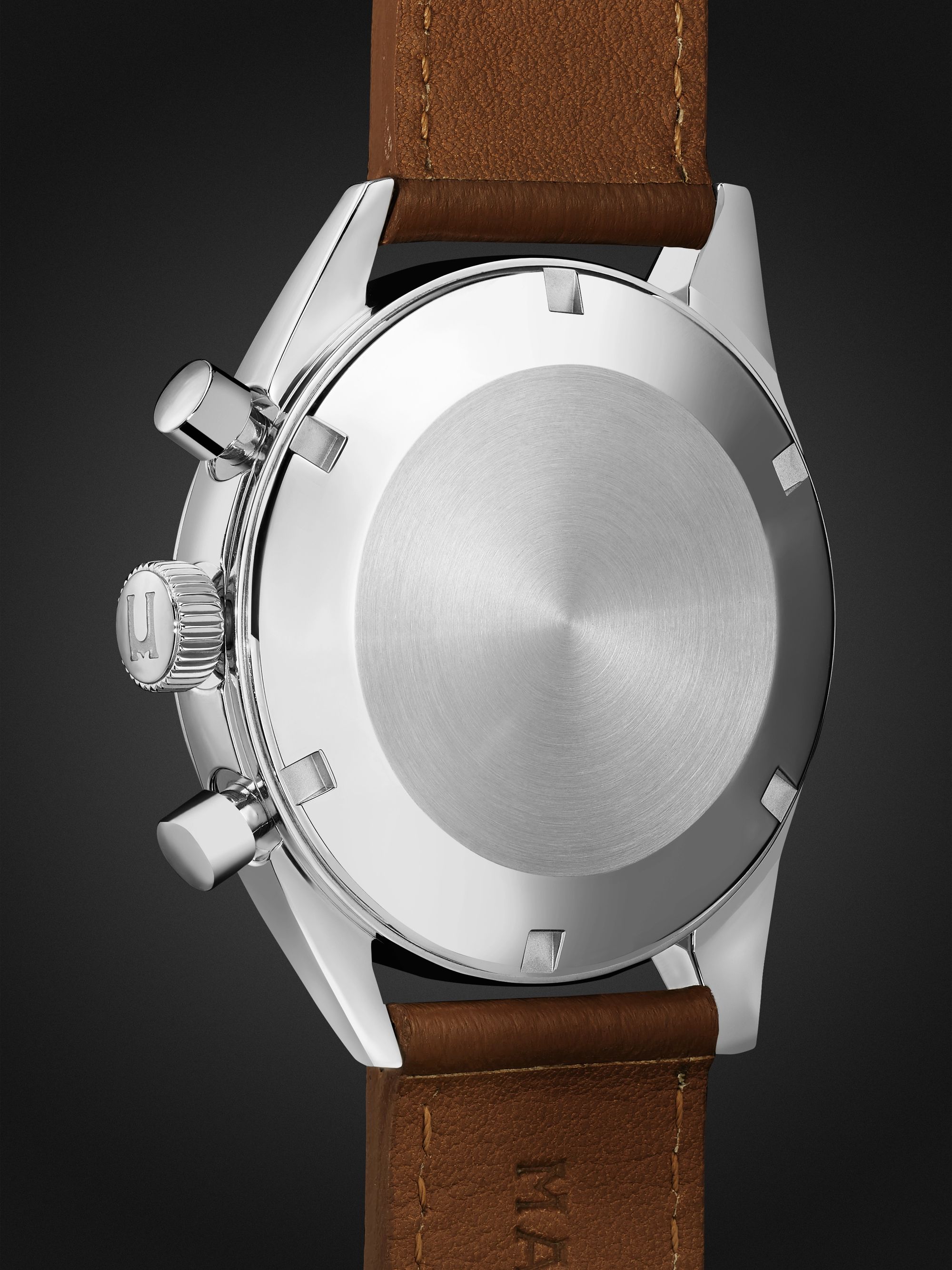MASSENA LAB Uni-Racer Limited Edition Hand-Wound Chronograph 39mm Stainless Steel and Full-Grain Leather Watch, Ref. No. UR-003-RAL