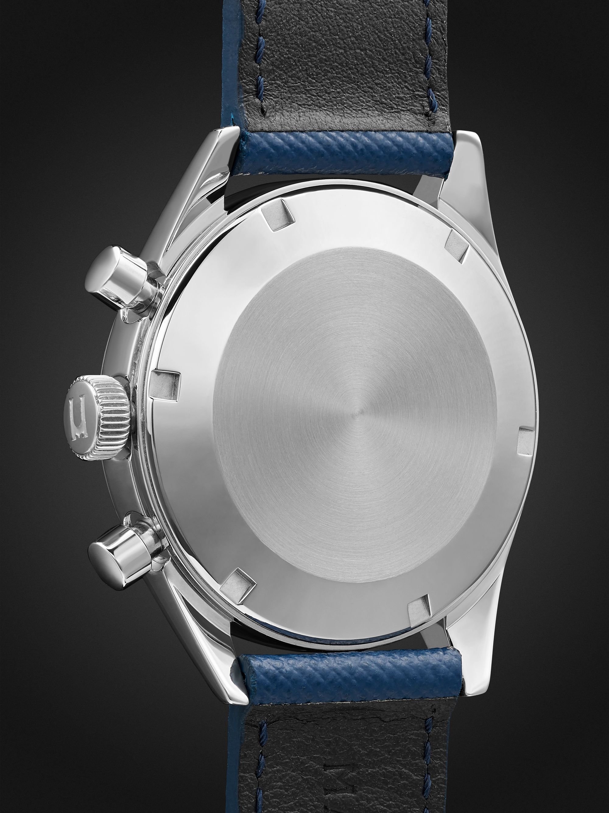 MASSENA LAB Uni-Racer Limited Edition Hand-Wound Chronograph 39mm Stainless Steel and Cross-Grain Leather Watch, Ref. No. UR-001