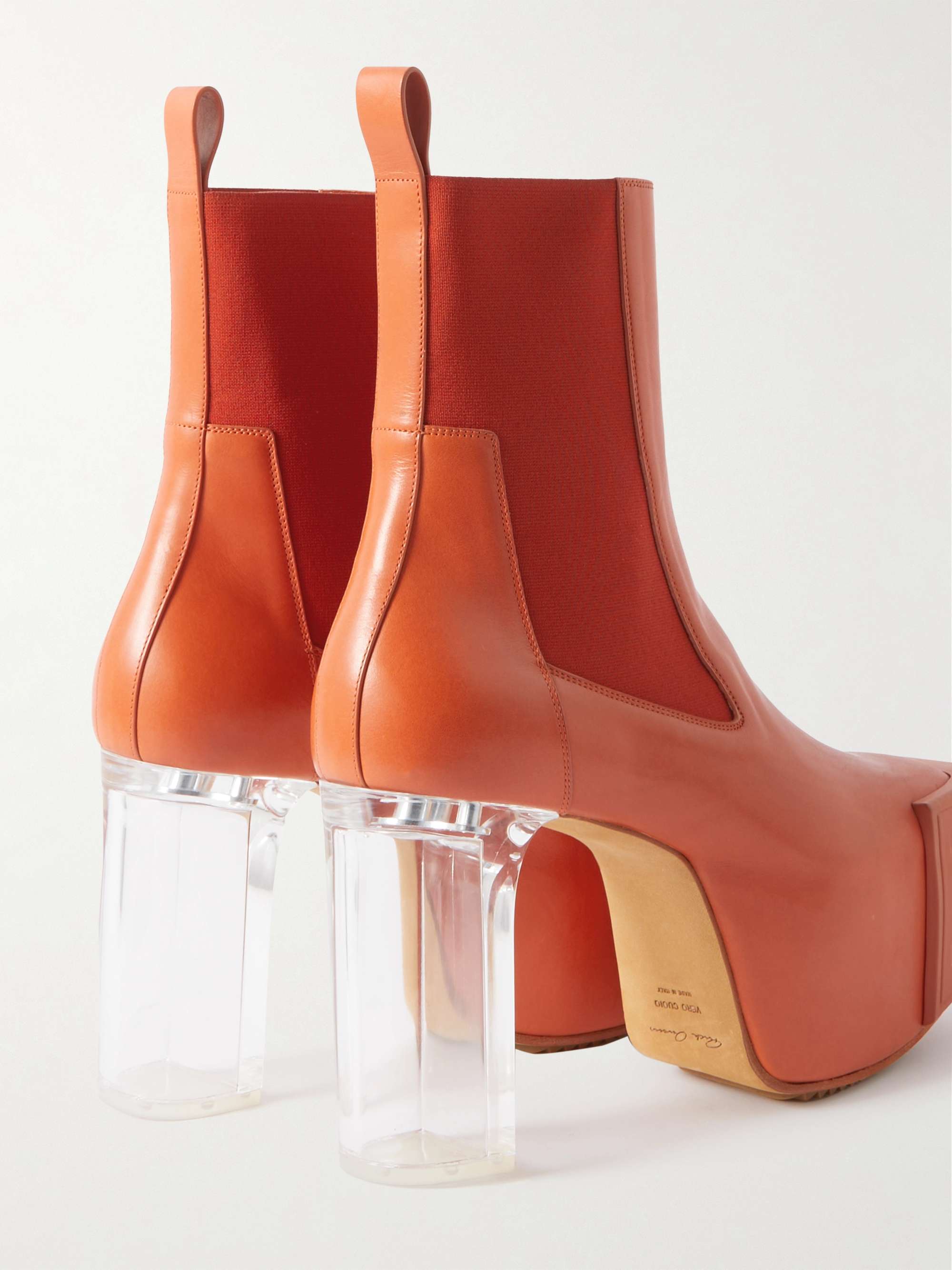 RICK OWENS Grill Kiss Leather Platform Boots for Men | MR PORTER
