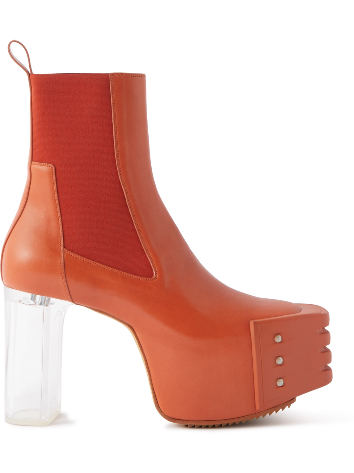 Rick Owens - Grill Kiss Leather Platform Boots - Men - Orange - EU 