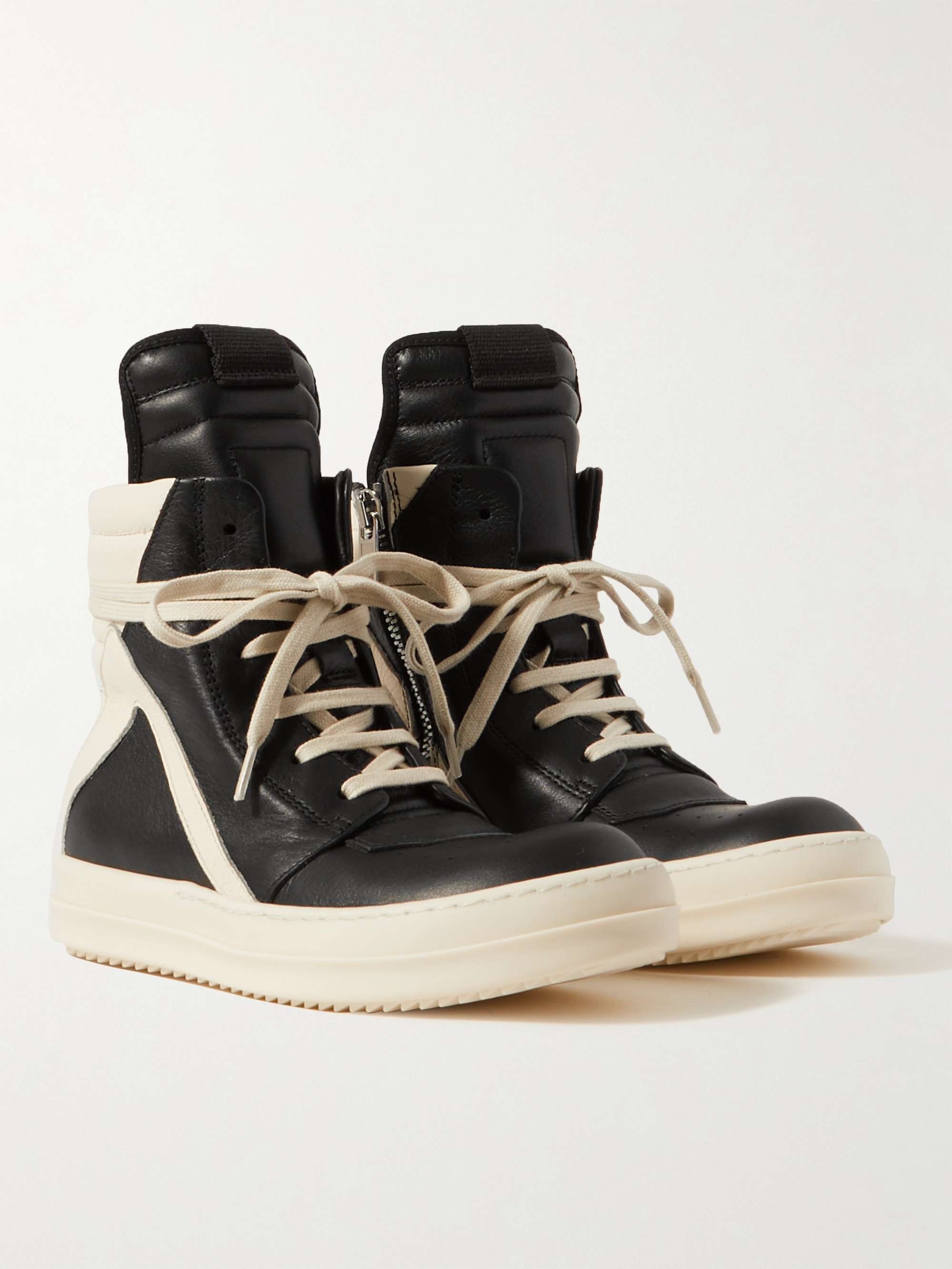 RICK OWENS KIDS Kids Geobasket Leather High-Top Sneakers for Men | PORTER