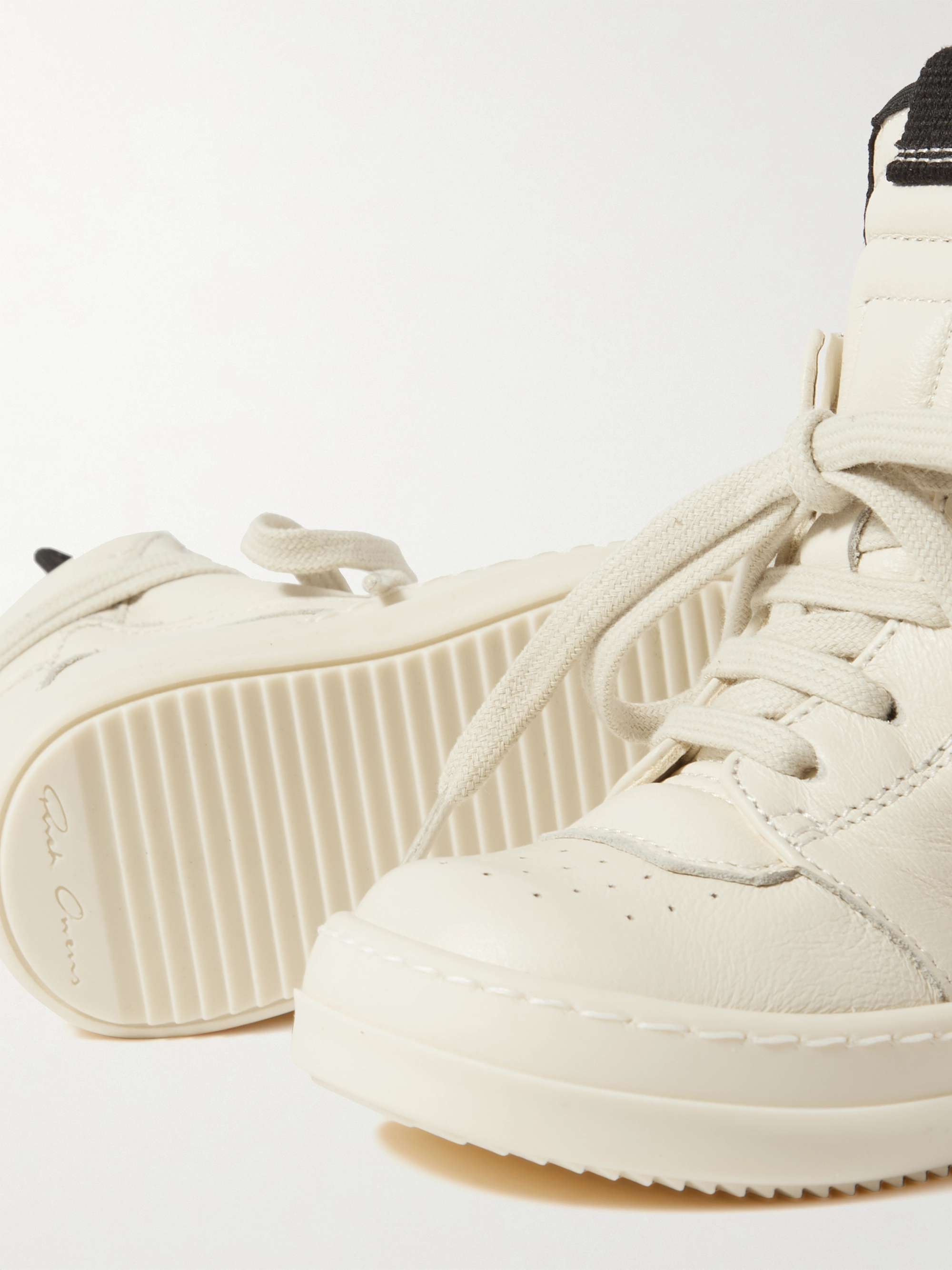 RICK OWENS KIDS Baby Geobasket Leather High-Top Sneakers