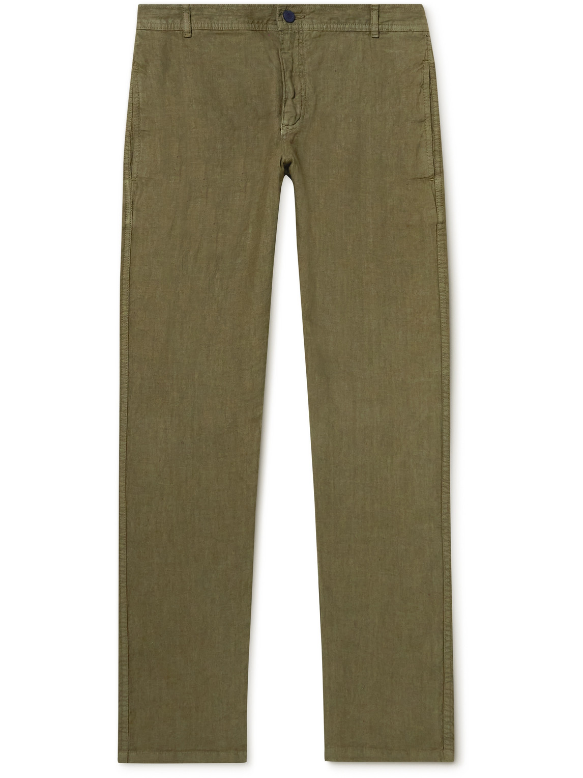Vilebrequin Panache Slim-fit Slub Linen Trousers In Green