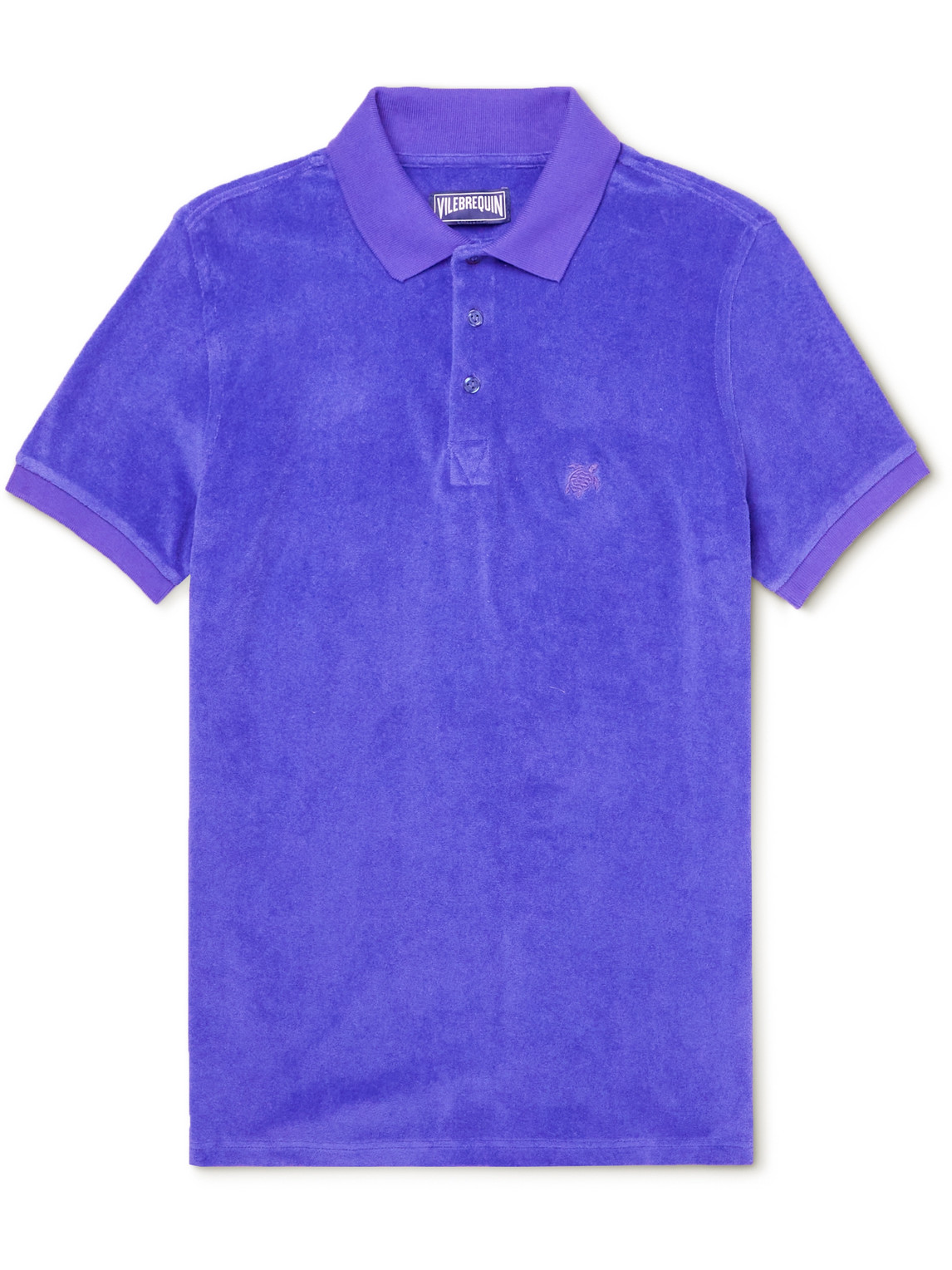 VILEBREQUIN PACIFIC LOGO-EMBROIDERED COTTON-BLEND TERRY POLO SHIRT