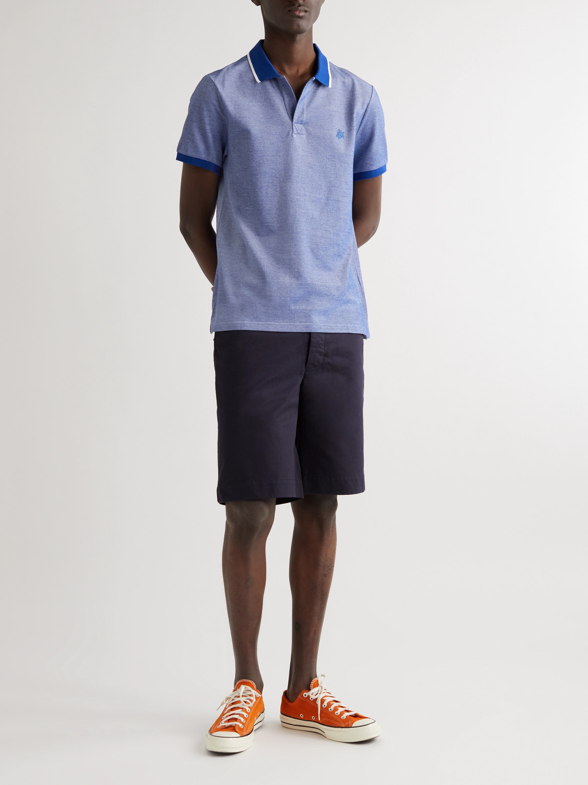 Shop Vilebrequin Palatin Logo-embroidered Cotton-piqué Polo Shirt In Blue