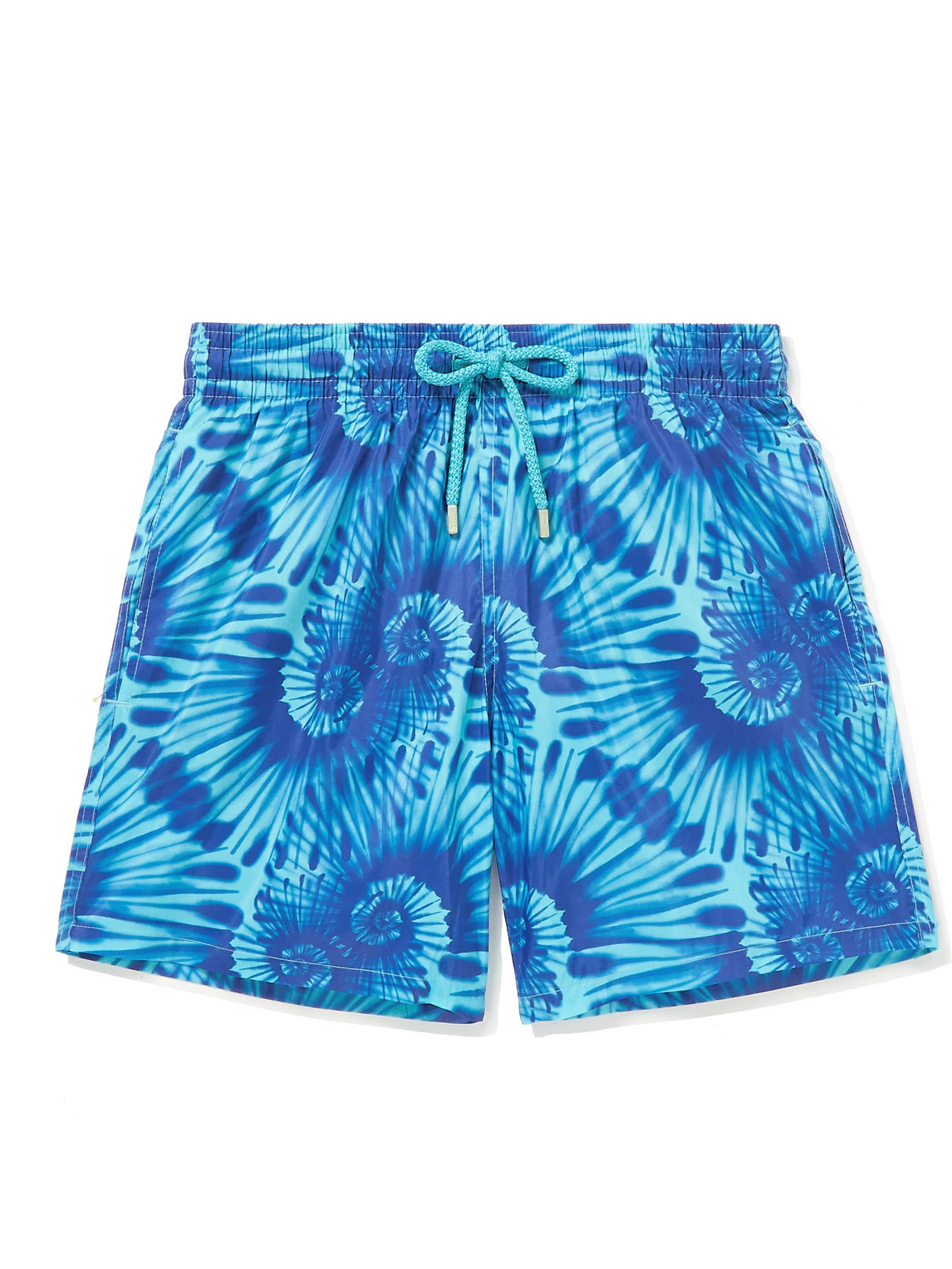 Shop Vilebrequin Mahina Slim-fit Mid-length Tie-dyed Recycled Swim Shorts In Blue