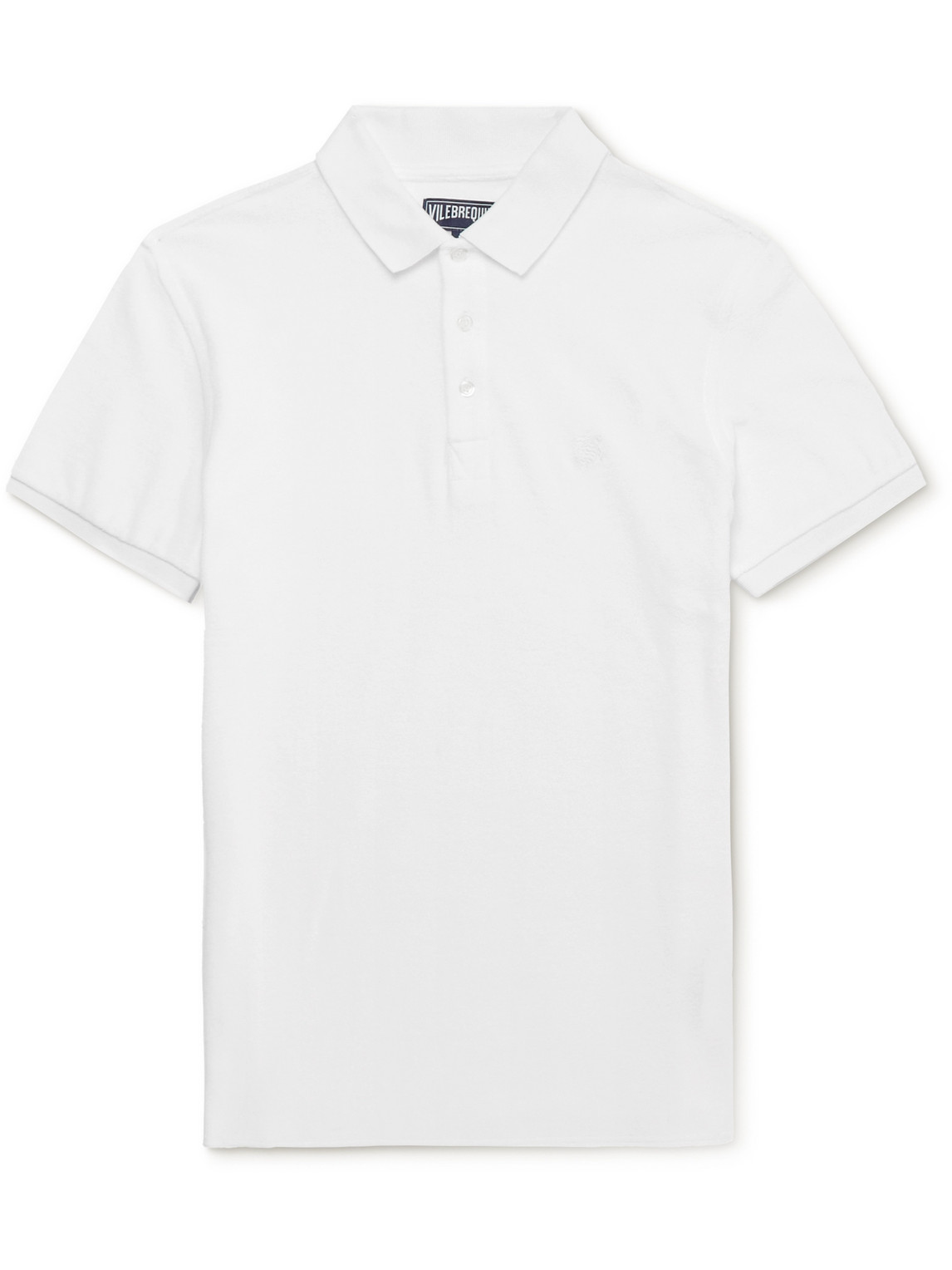Shop Vilebrequin Pacific Logo-embroidered Cotton-blend Terry Polo Shirt In White