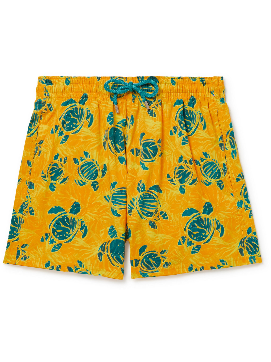 Vilebrequin Moonrise Straight-leg Mid-length Printed Swim Shorts In Yellow
