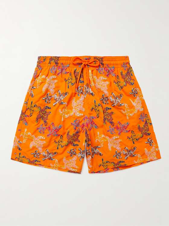 mrporter.com | Mistral Straight-Length Mid-Length Embroidered Swim Shorts