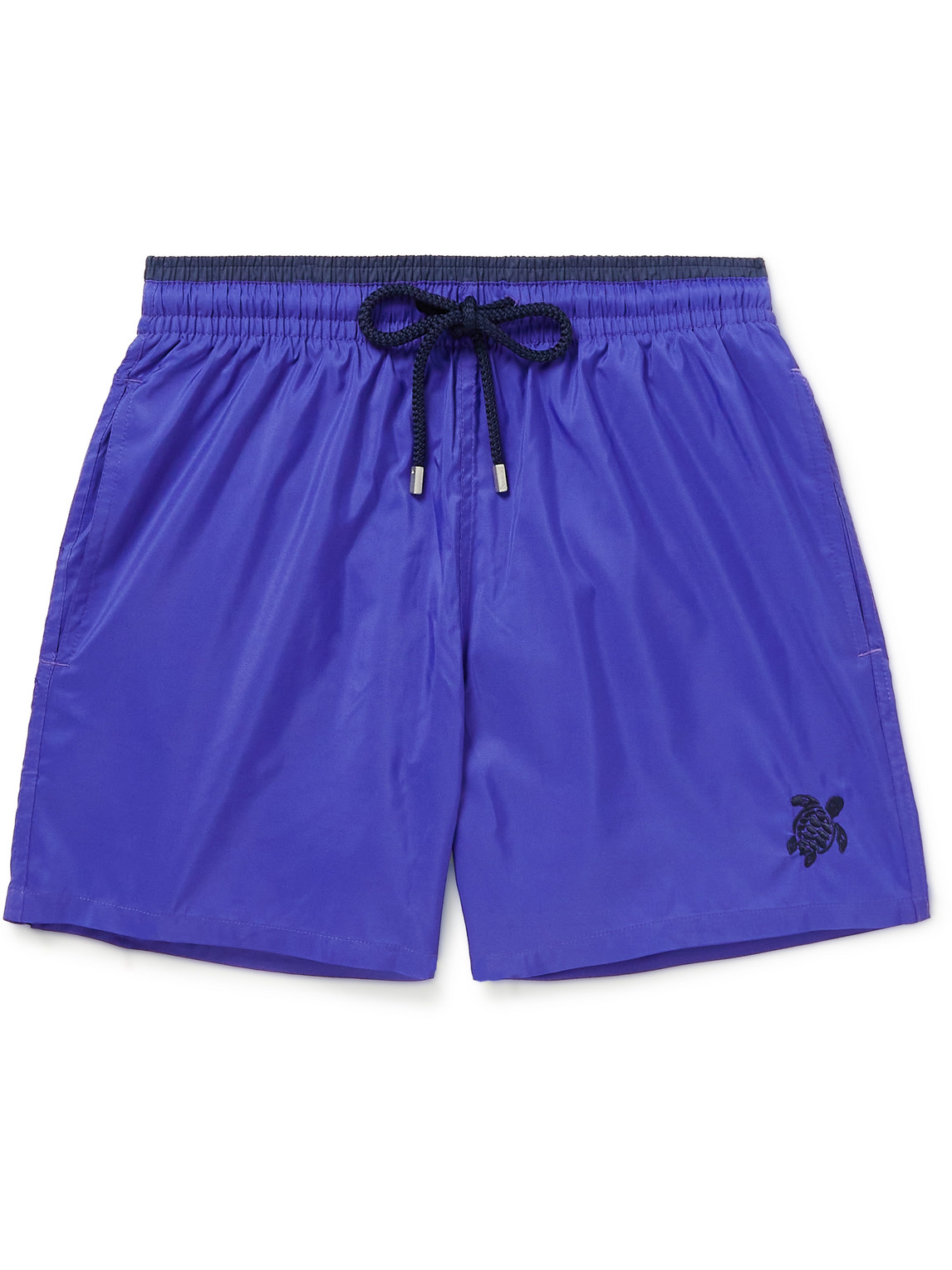 Vilebrequin Mokami Mid-length Embroidered Recycled Swim Shorts In Blue