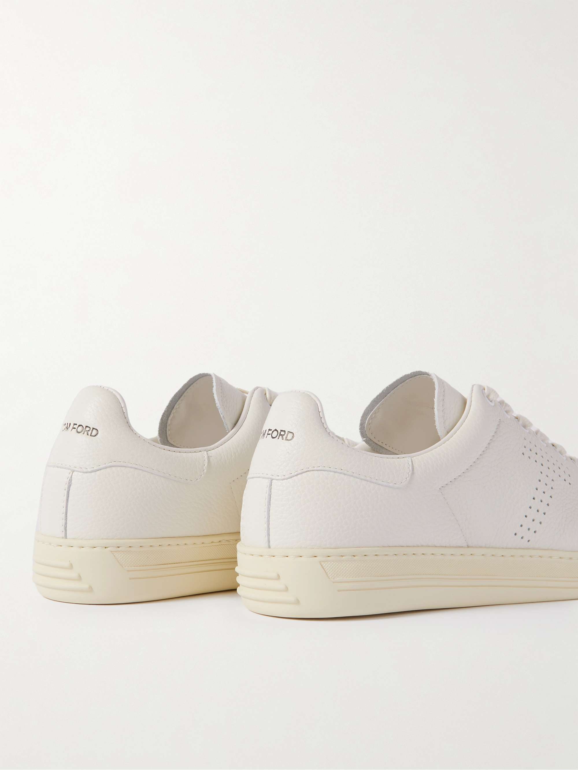 TOM FORD Warwick Perforated Full-Grain Leather Sneakers
