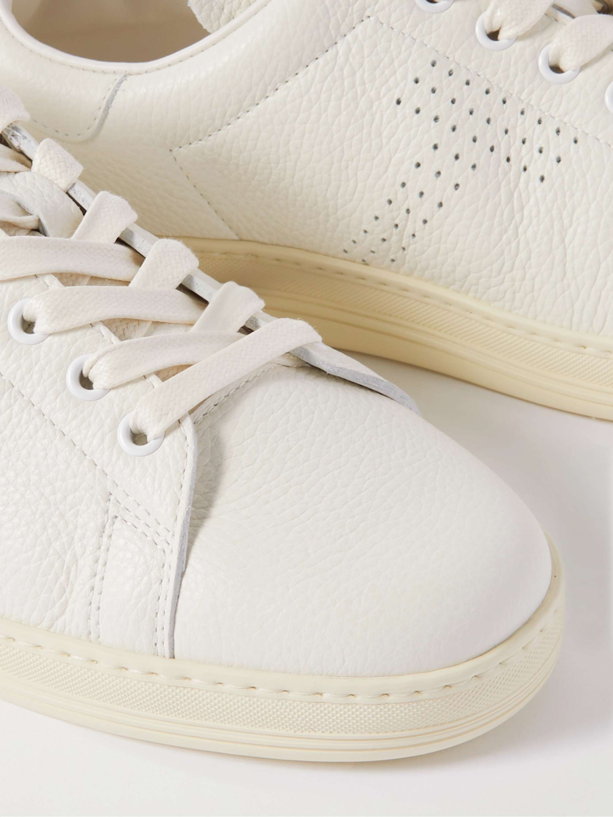TOM FORD Warwick Perforated Full-Grain Leather Sneakers