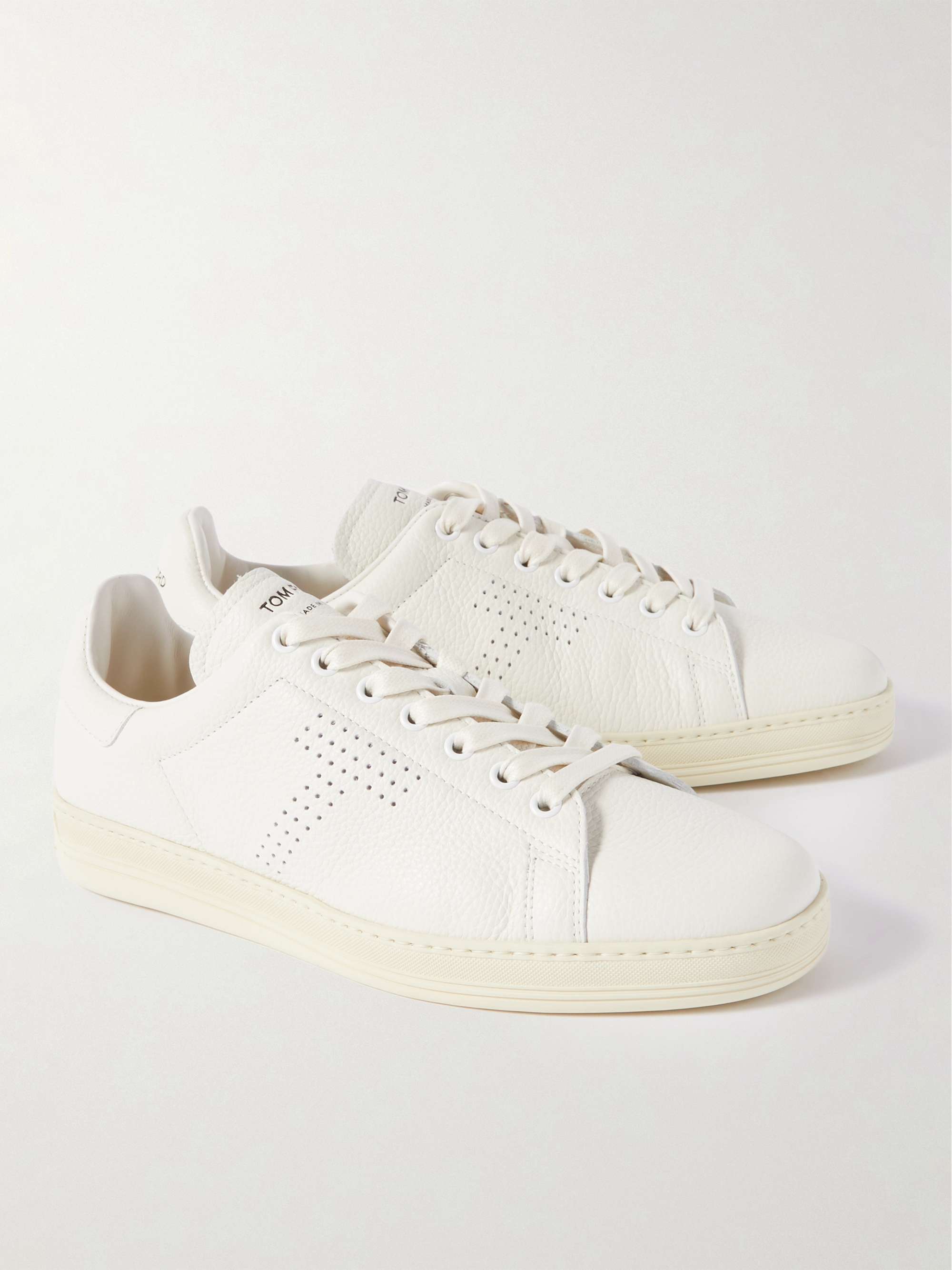 TOM FORD Warwick Perforated Full-Grain Leather Sneakers