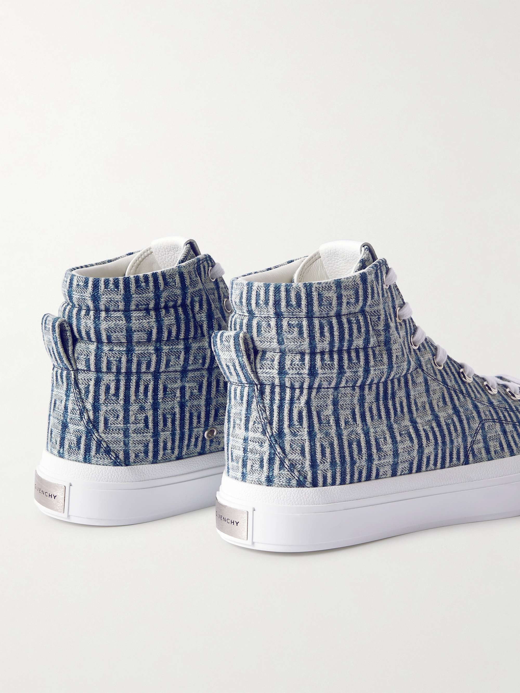 City Logo-Jacquard Denim Sneakers