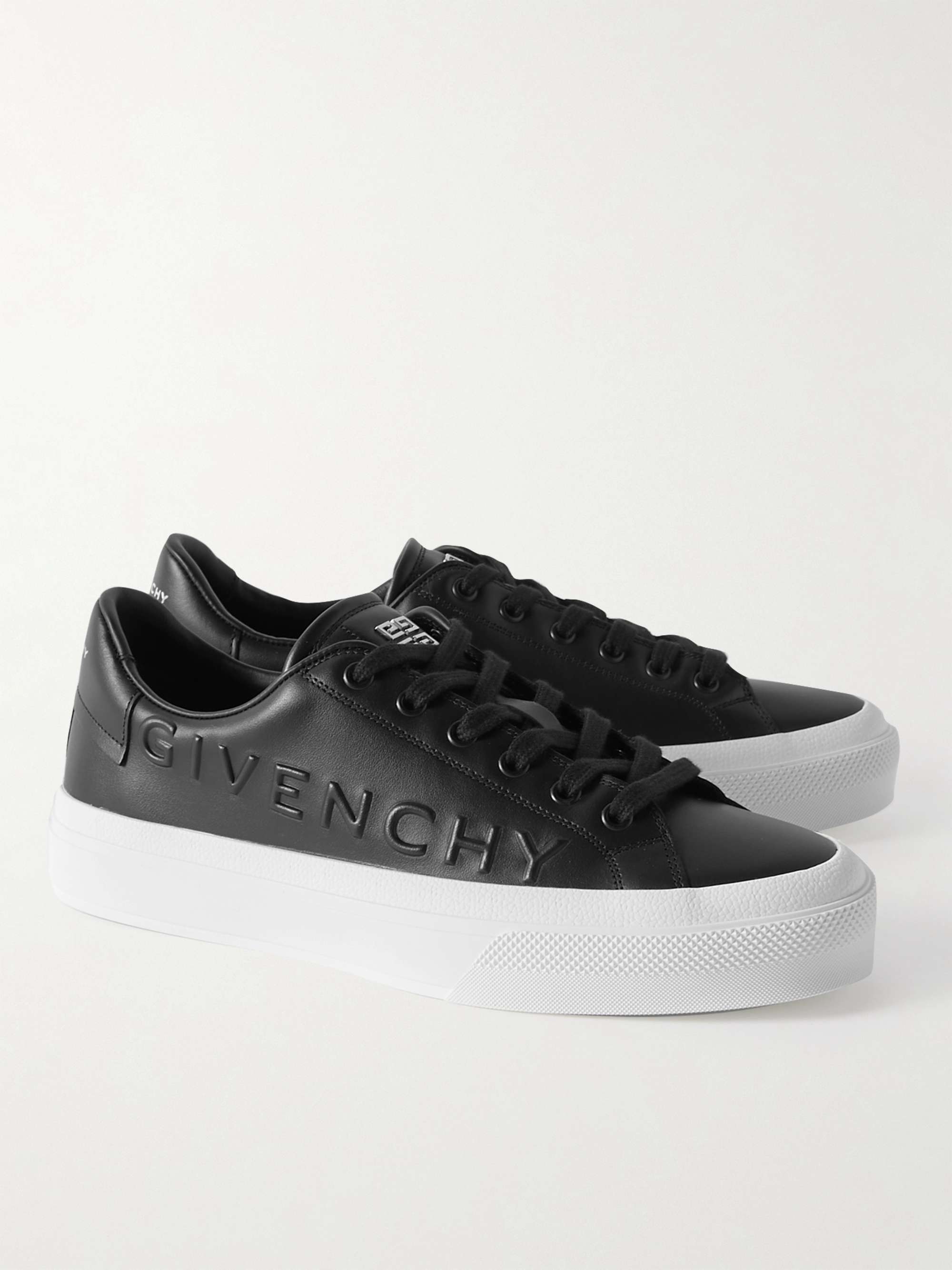 GIVENCHY City Sport Logo-Embossed Leather Sneakers