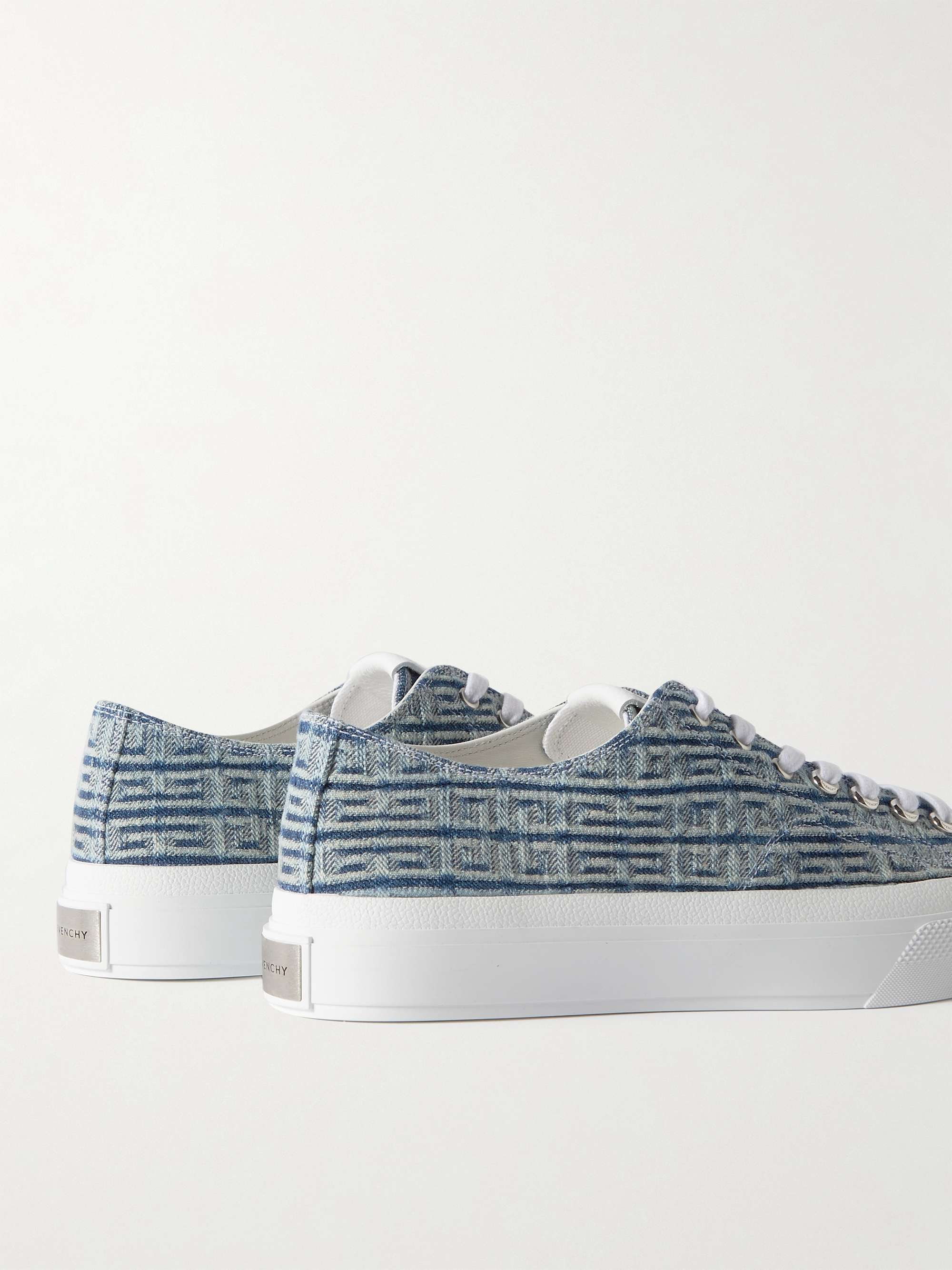 GIVENCHY City Logo-Jacquard Denim Sneakers