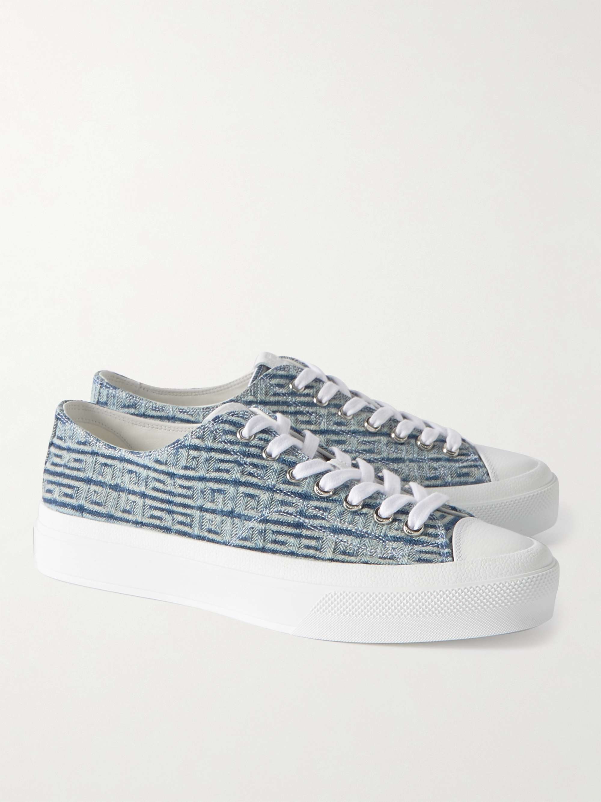 GIVENCHY City Logo-Jacquard Denim Sneakers