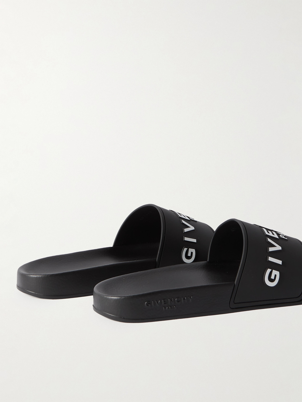 Shop Givenchy Logo-embossed Rubber Slides In Black