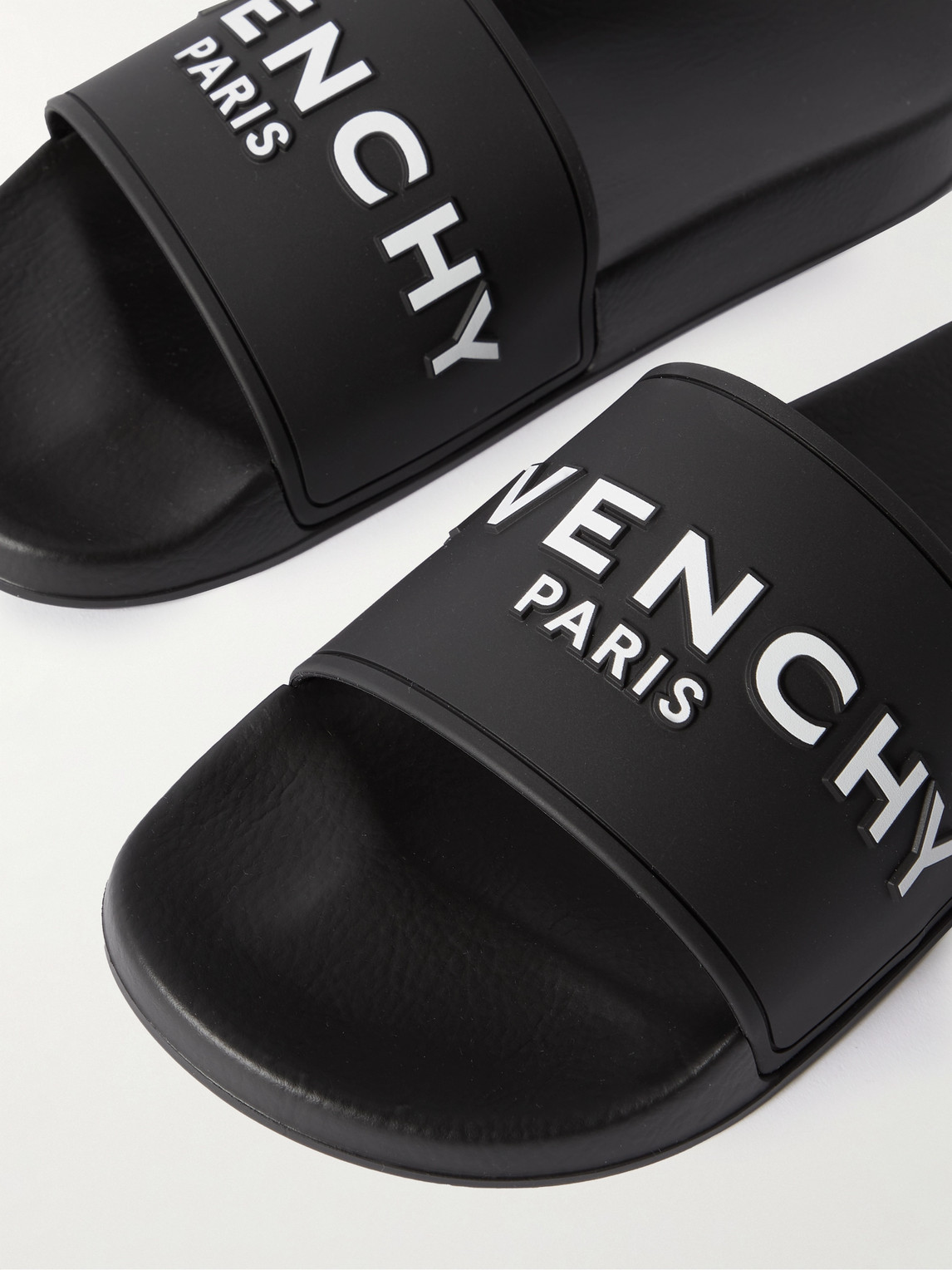 Shop Givenchy Logo-embossed Rubber Slides In Black