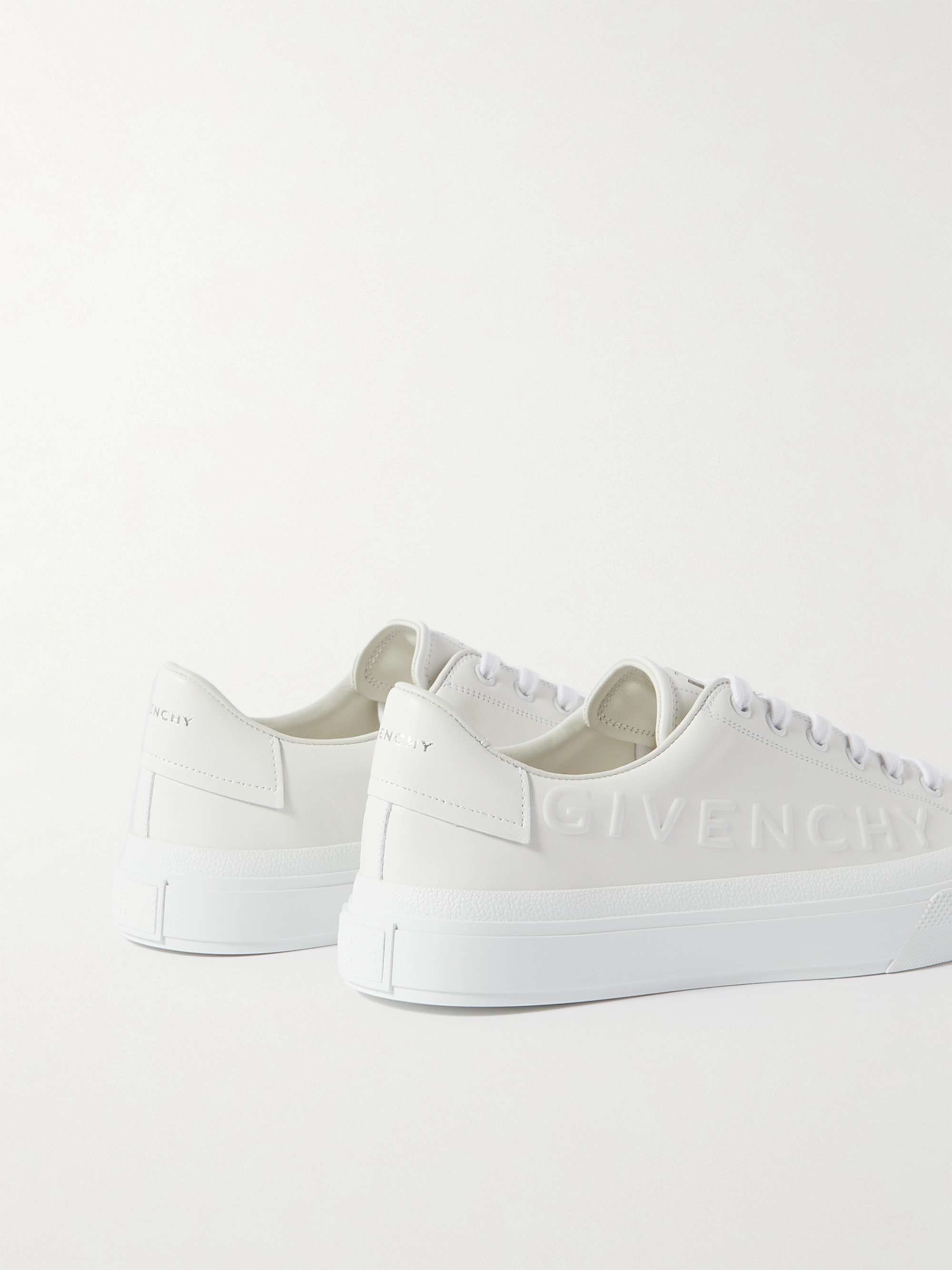 Logo-Embossed Leather Sneakers