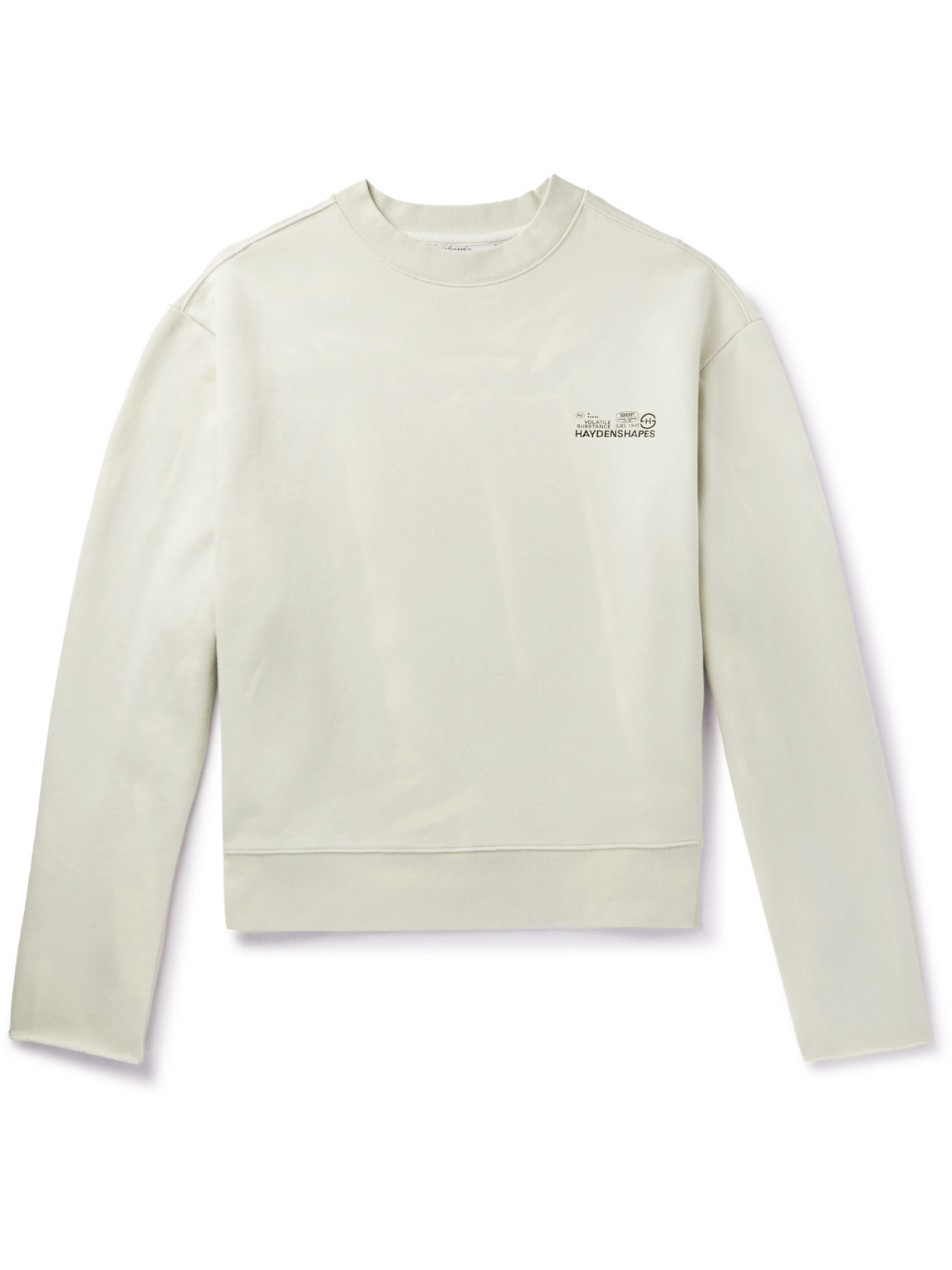 Distressed Logo-Embroidered Printed Cotton-Jersey Sweatshirt