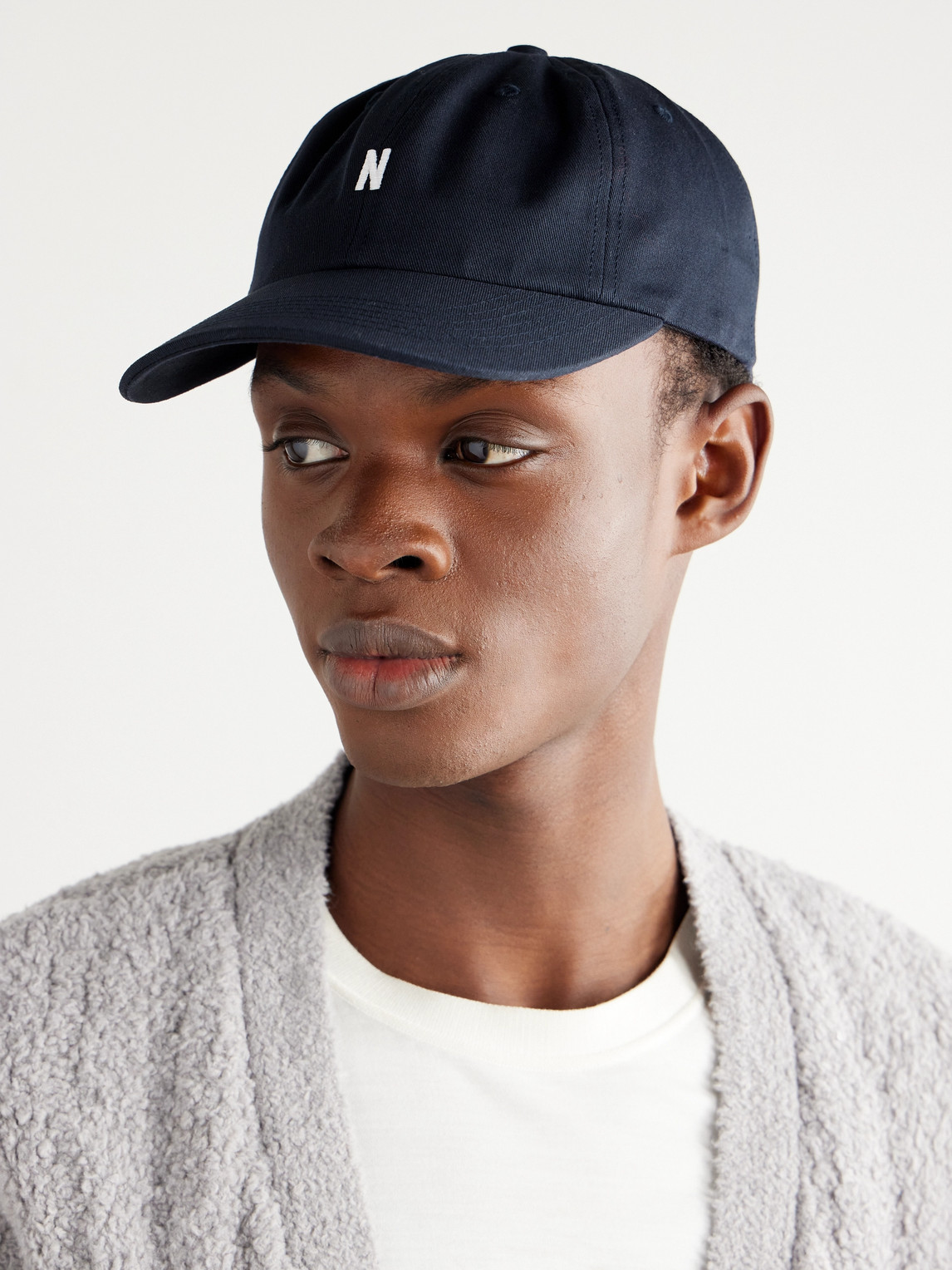 Shop Norse Projects Logo-embroidered Cotton-twill Baseball Cap In Blue