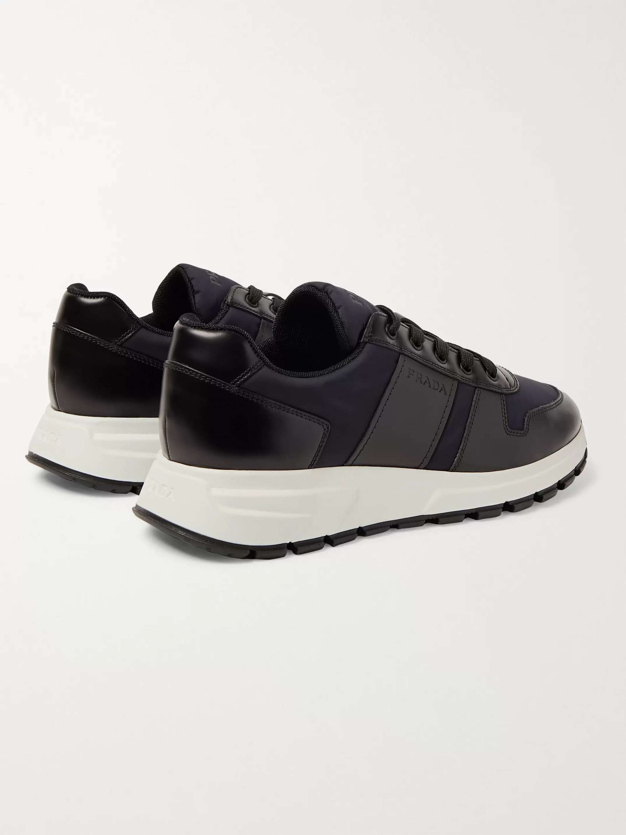 PRADA Match Race Leather-Trimmed Nylon Sneakers