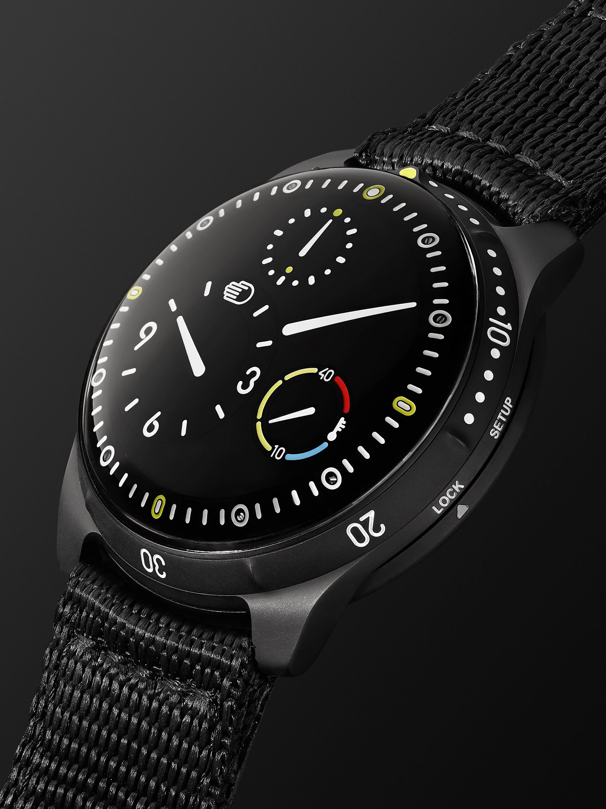 RESSENCE Type 5BB Automatic 46mm DLC-Coated Titanium and Leather Watch