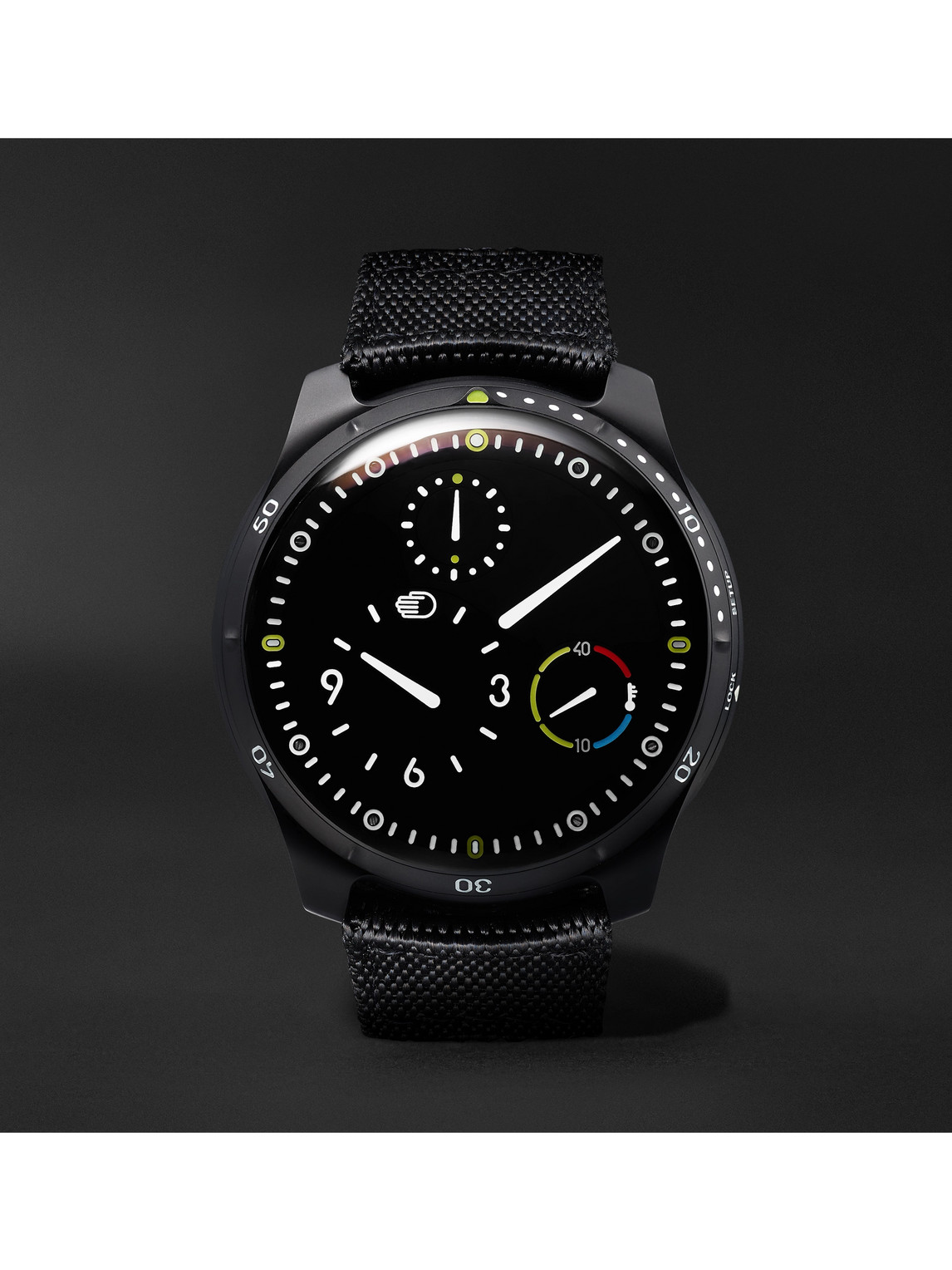 Ressence Type 5bb Automatic 46mm Dlc-coated Titanium And Leather Watch In Black