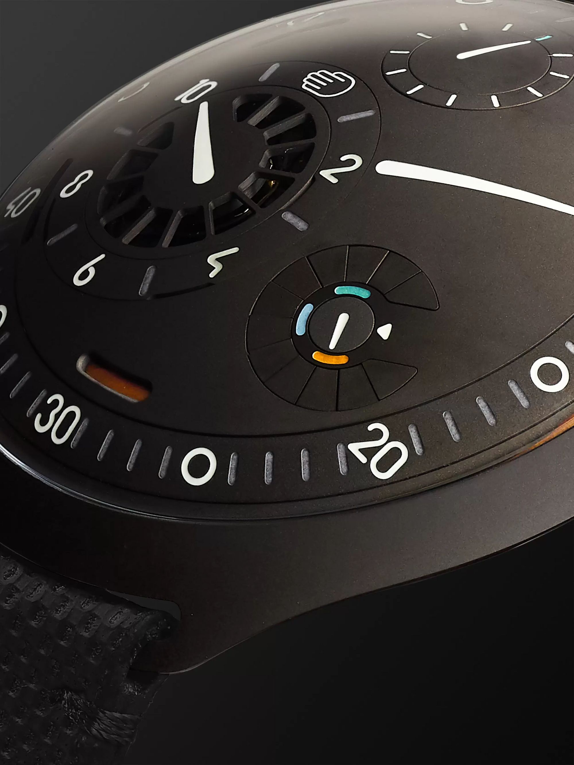 RESSENCE Type 2A Automatic 45mm Titanium and Leather Watch with Smart Crown Technology