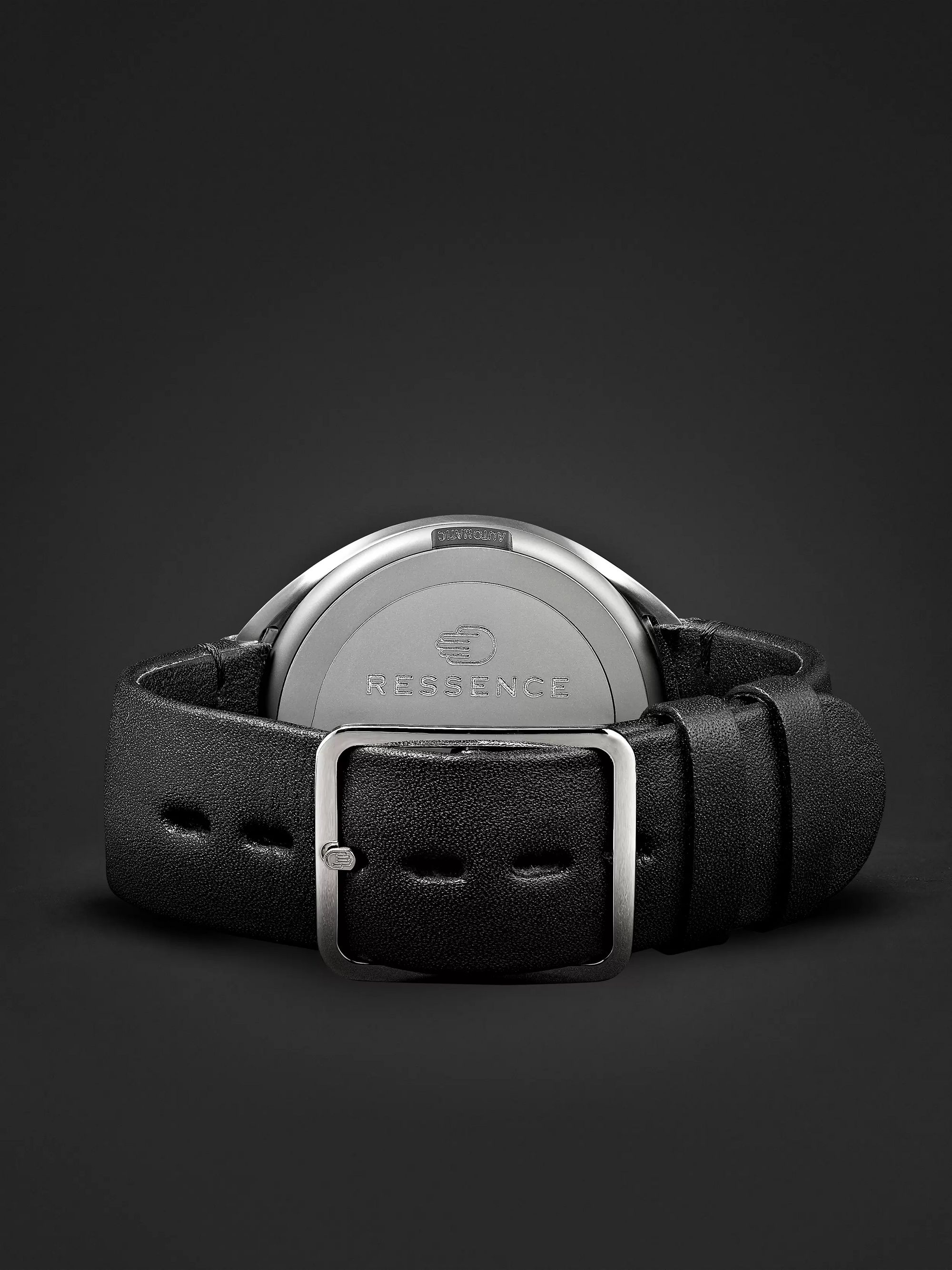 RESSENCE Type 1 Slim Mechanical 42mm Titanium and Leather Watch