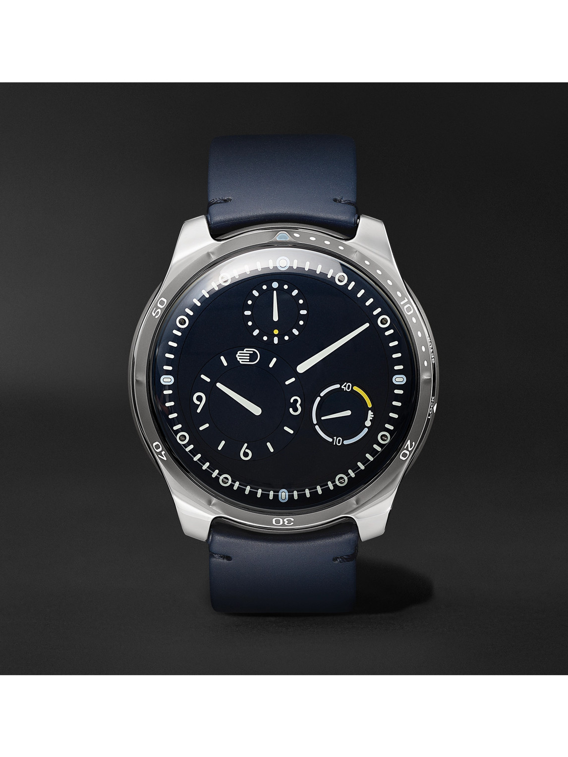 Ressence Exclusive Type 5 46mm Titanium And Leather Mechanical Watch, Ref. No. Type 5n In Black