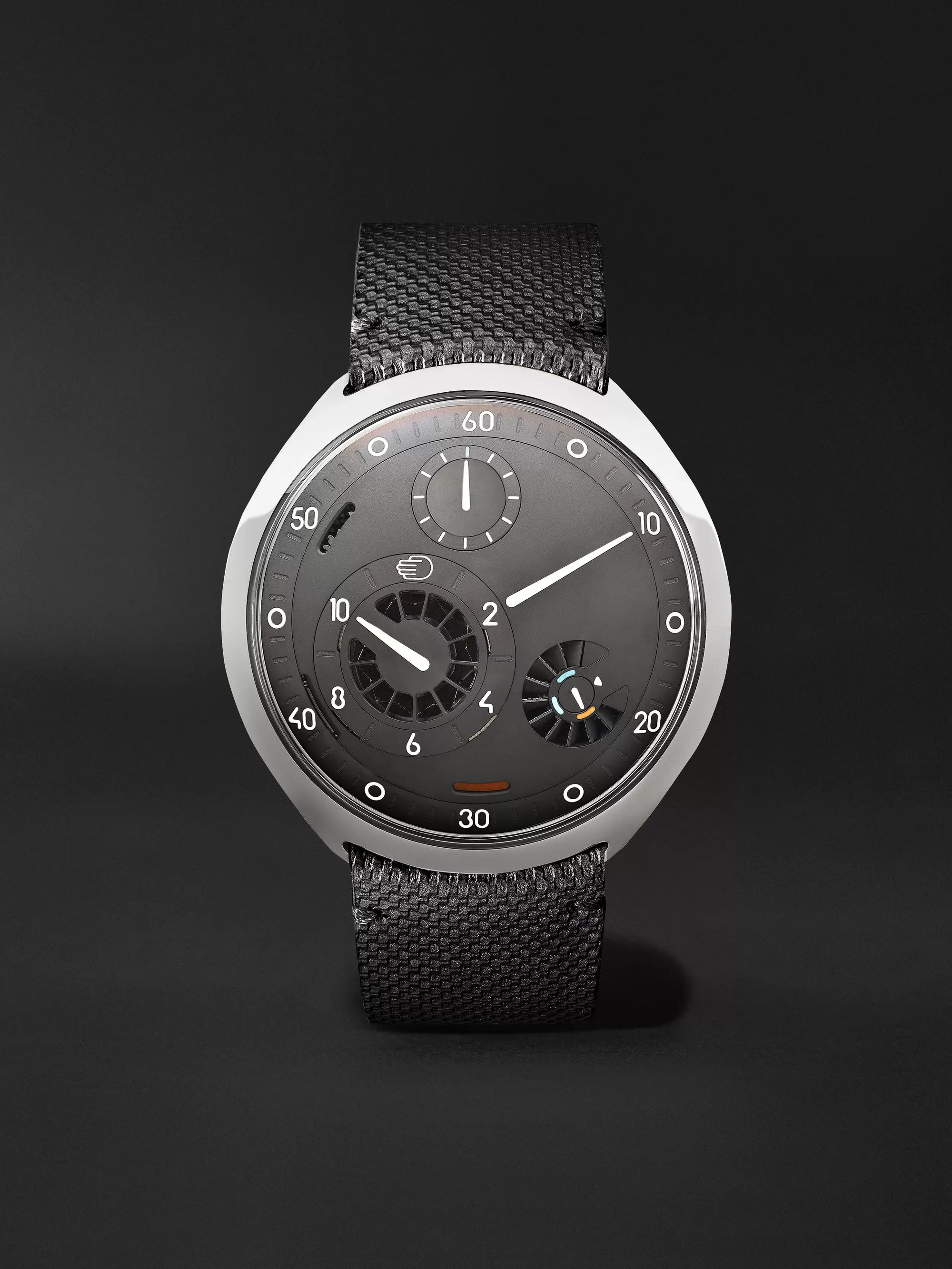 RESSENCE Type 2G Automatic 45mm Titanium and Leather Watch with Smart Crown Technology