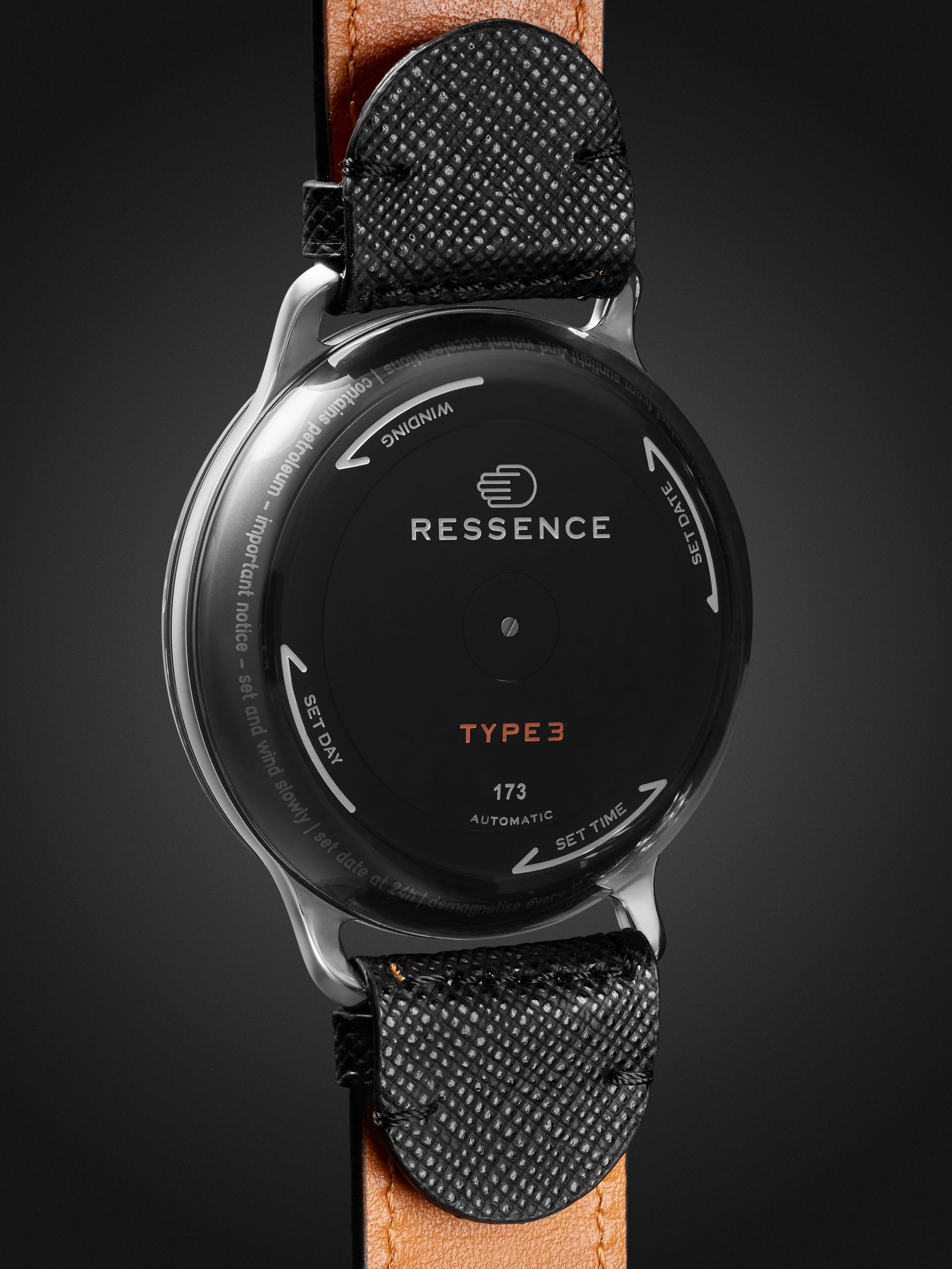 RESSENCE Type 3 Automatic 44mm Titanium and Leather Watch