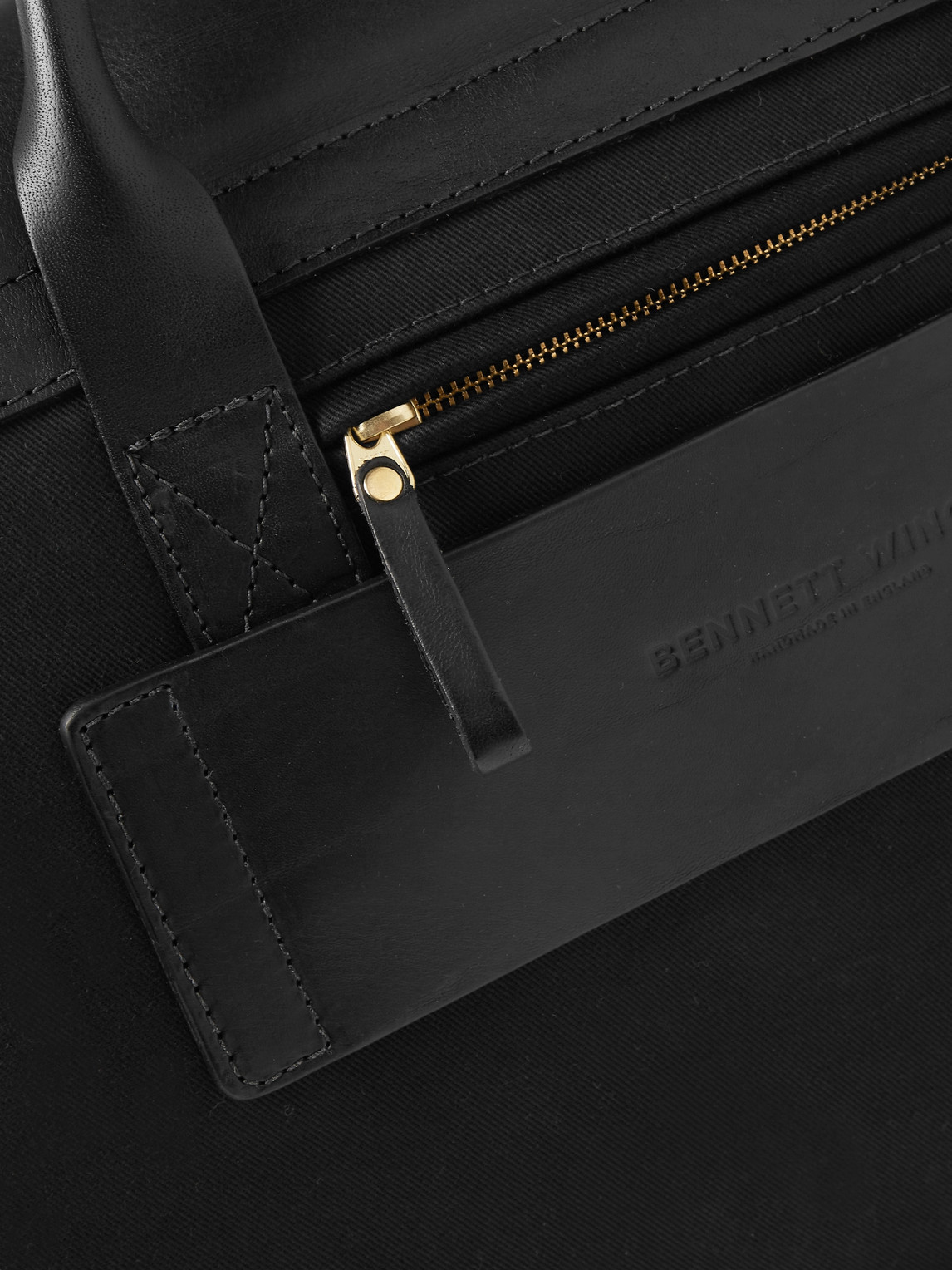 Bennett Winch Cotton-canvas And Full-grain Leather Briefcase In Black