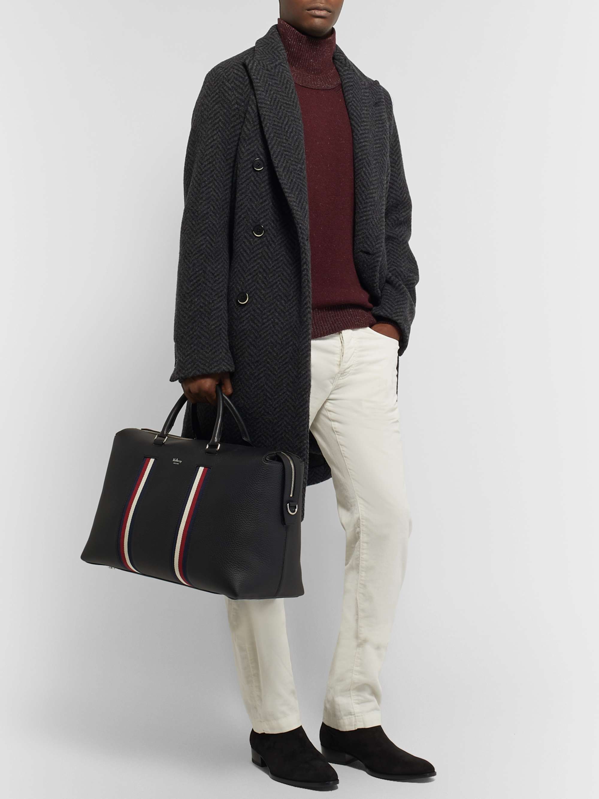 MULBERRY Webbing-Trimmed Full-Grain Leather Briefcase