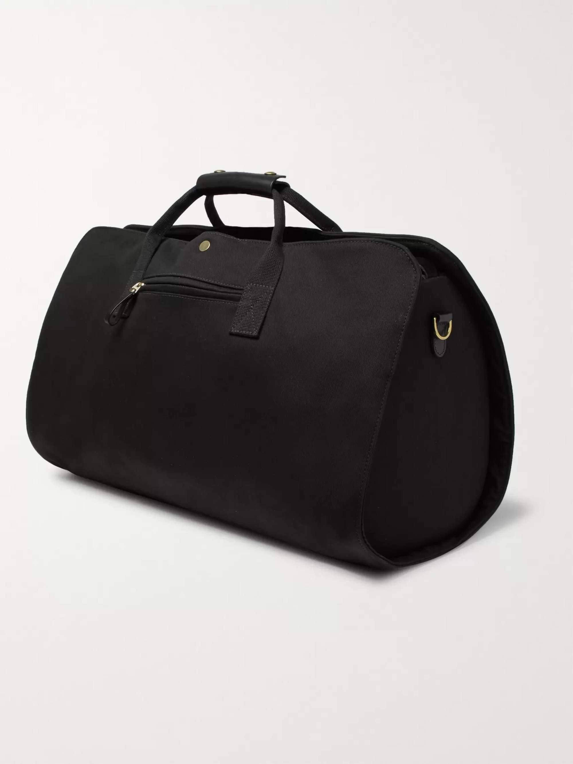 BENNETT WINCH Leather-Trimmed Cotton-Canvas Suit Carrier and Holdall