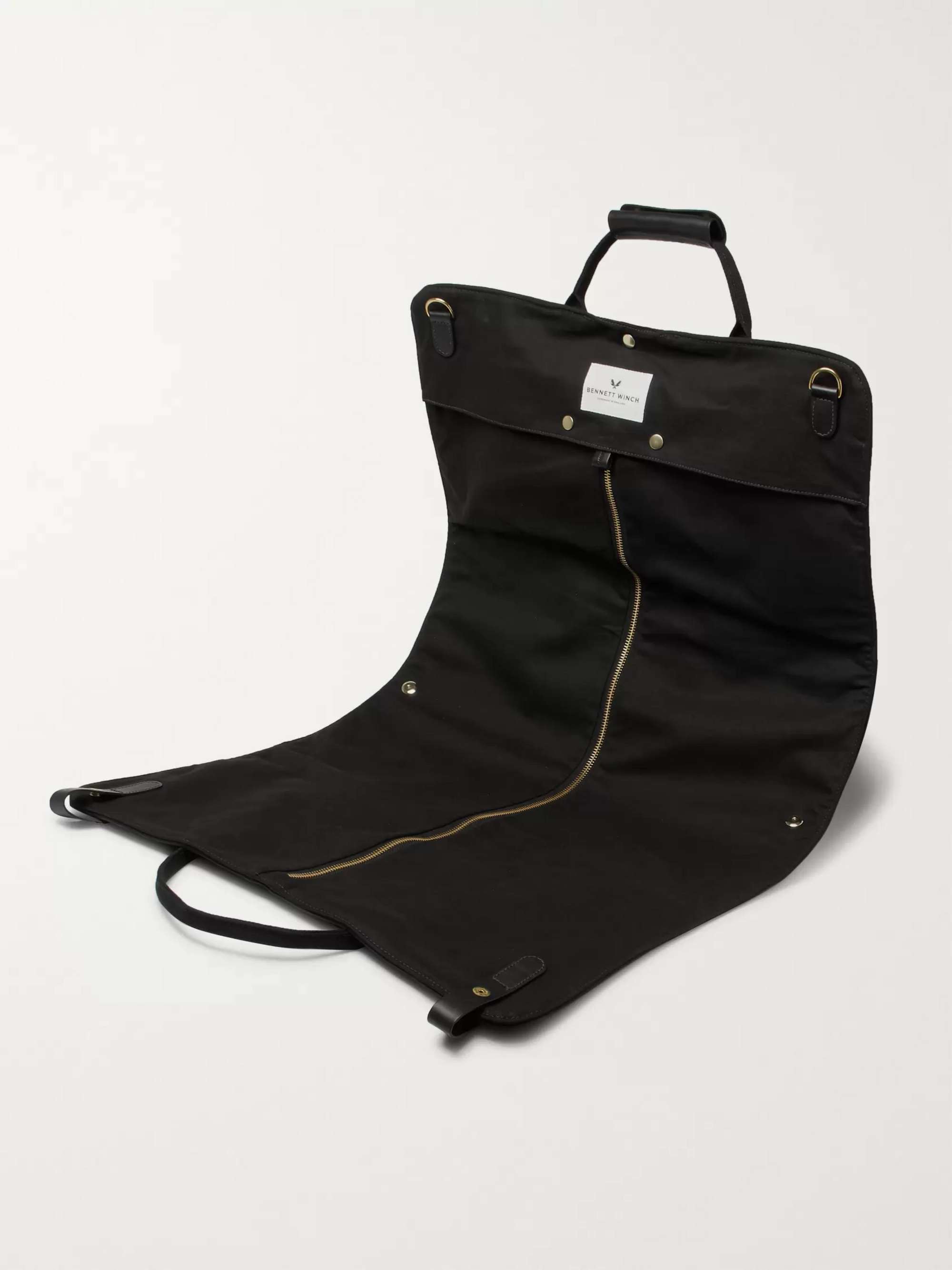 BENNETT WINCH Leather-Trimmed Cotton-Canvas Suit Carrier and Holdall