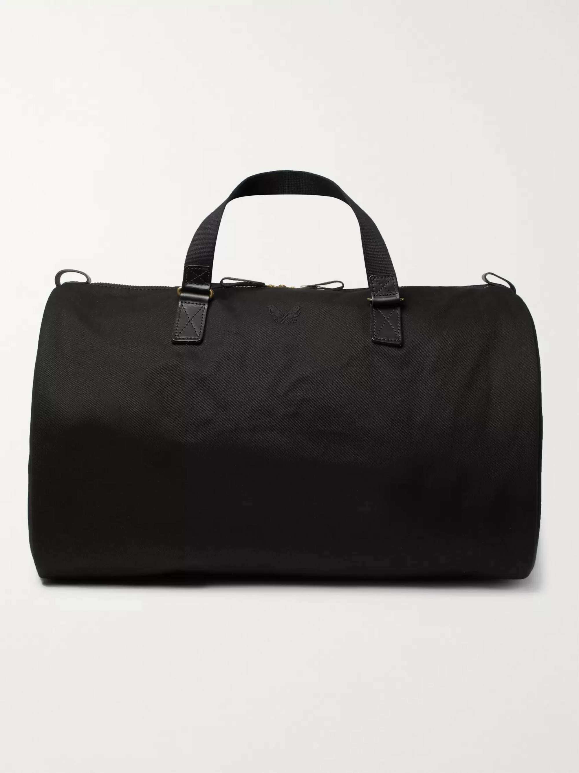 BENNETT WINCH Leather-Trimmed Cotton-Canvas Suit Carrier and Holdall