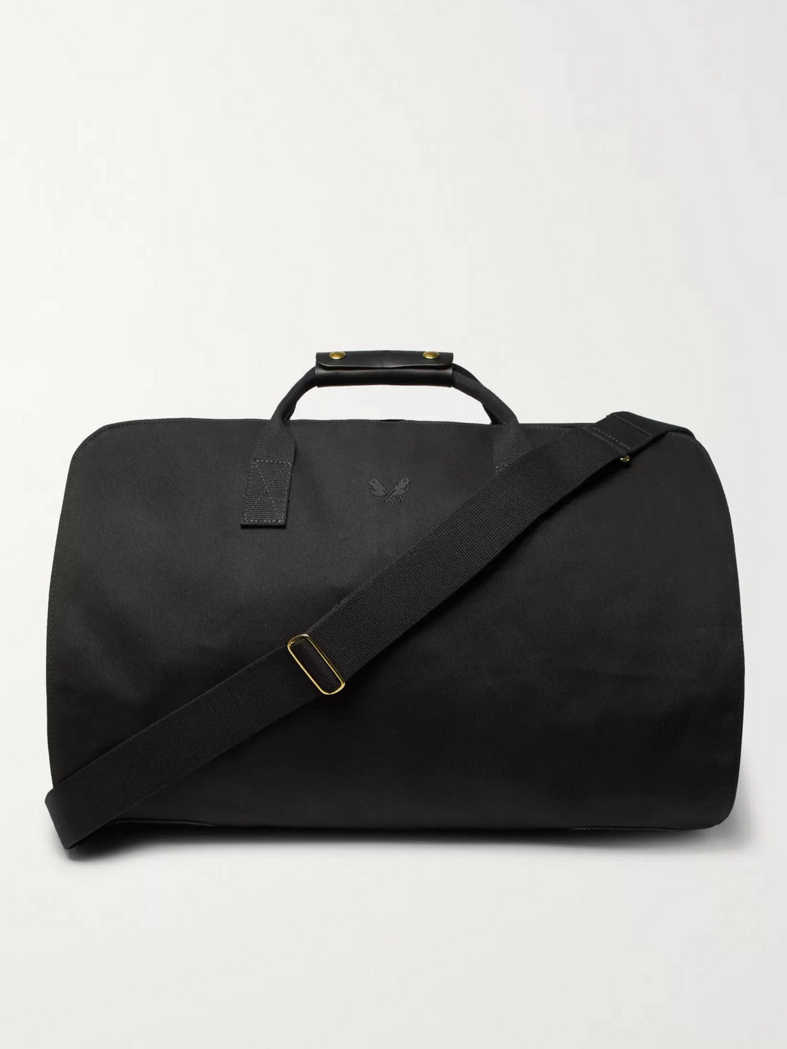 Bennett Winch - Leather-Trimmed Cotton-Canvas Suit Carrier and Holdall - Men - Black