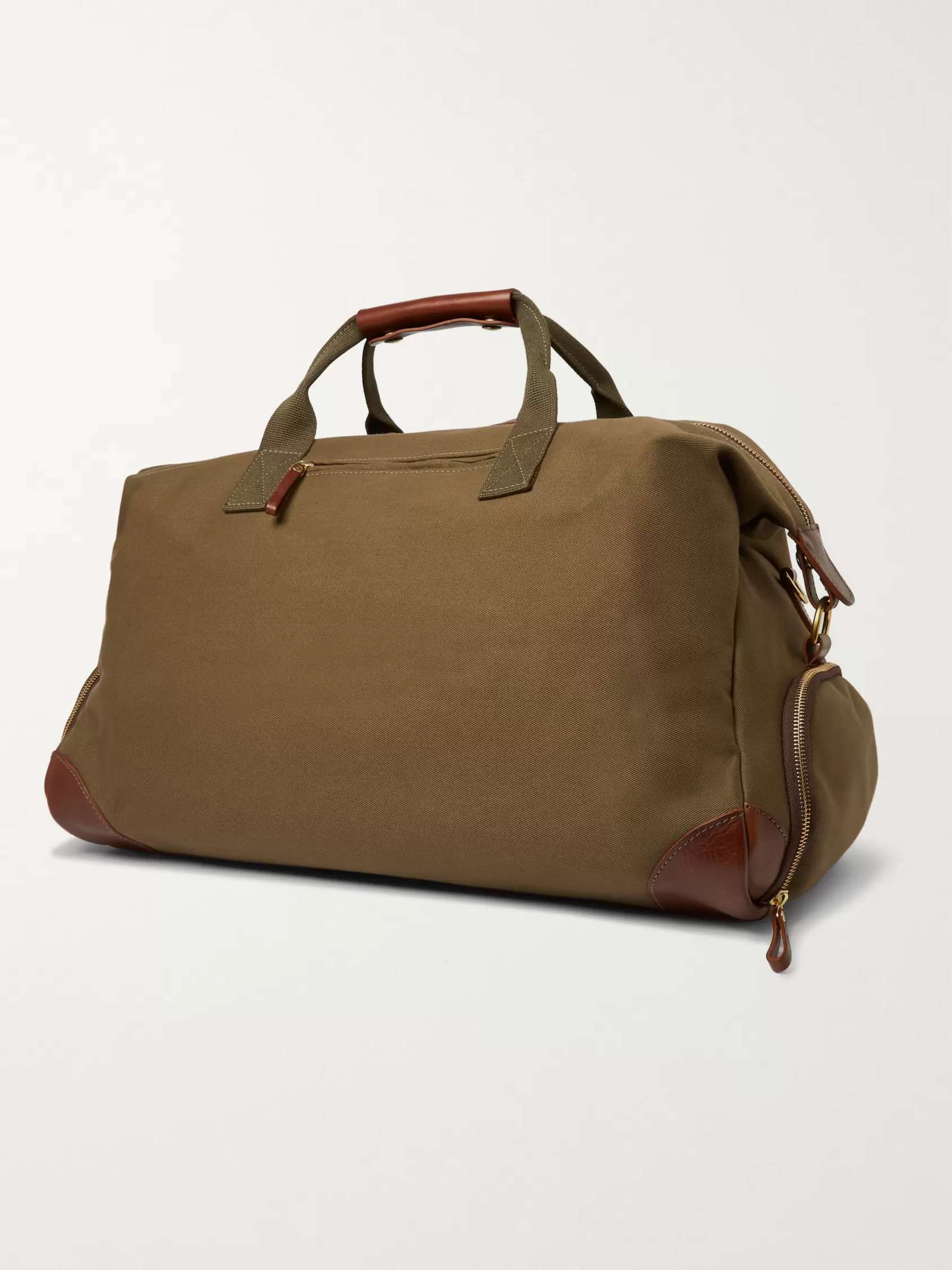 BENNETT WINCH Weekender Leather-Trimmed Cotton-Canvas Holdall