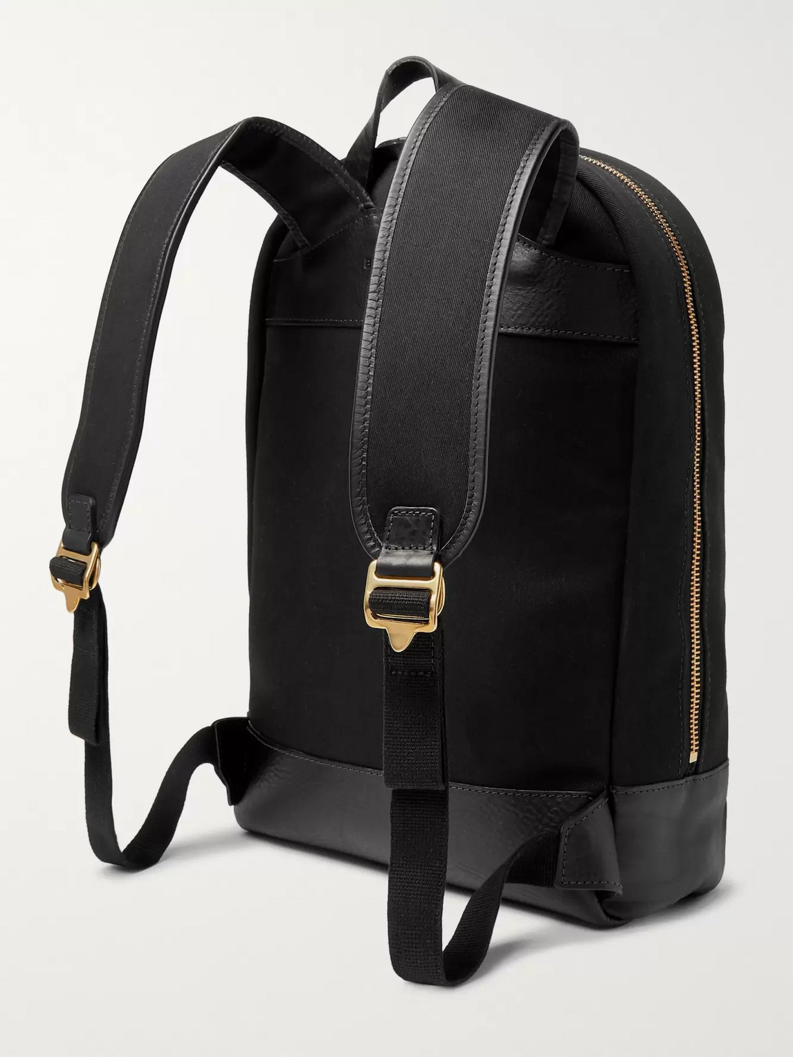 Shop Bennett Winch Leather-trimmed Cotton-canvas Backpack In Black