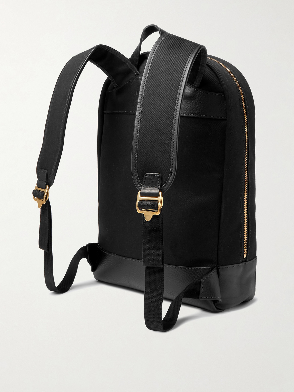 Shop Bennett Winch Leather-trimmed Cotton-canvas Backpack In Black