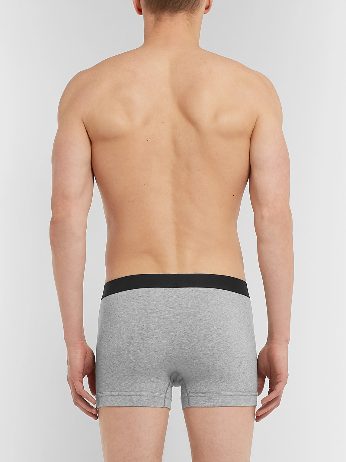 Shop Tom Ford Stretch-cotton Boxer Briefs In Gray