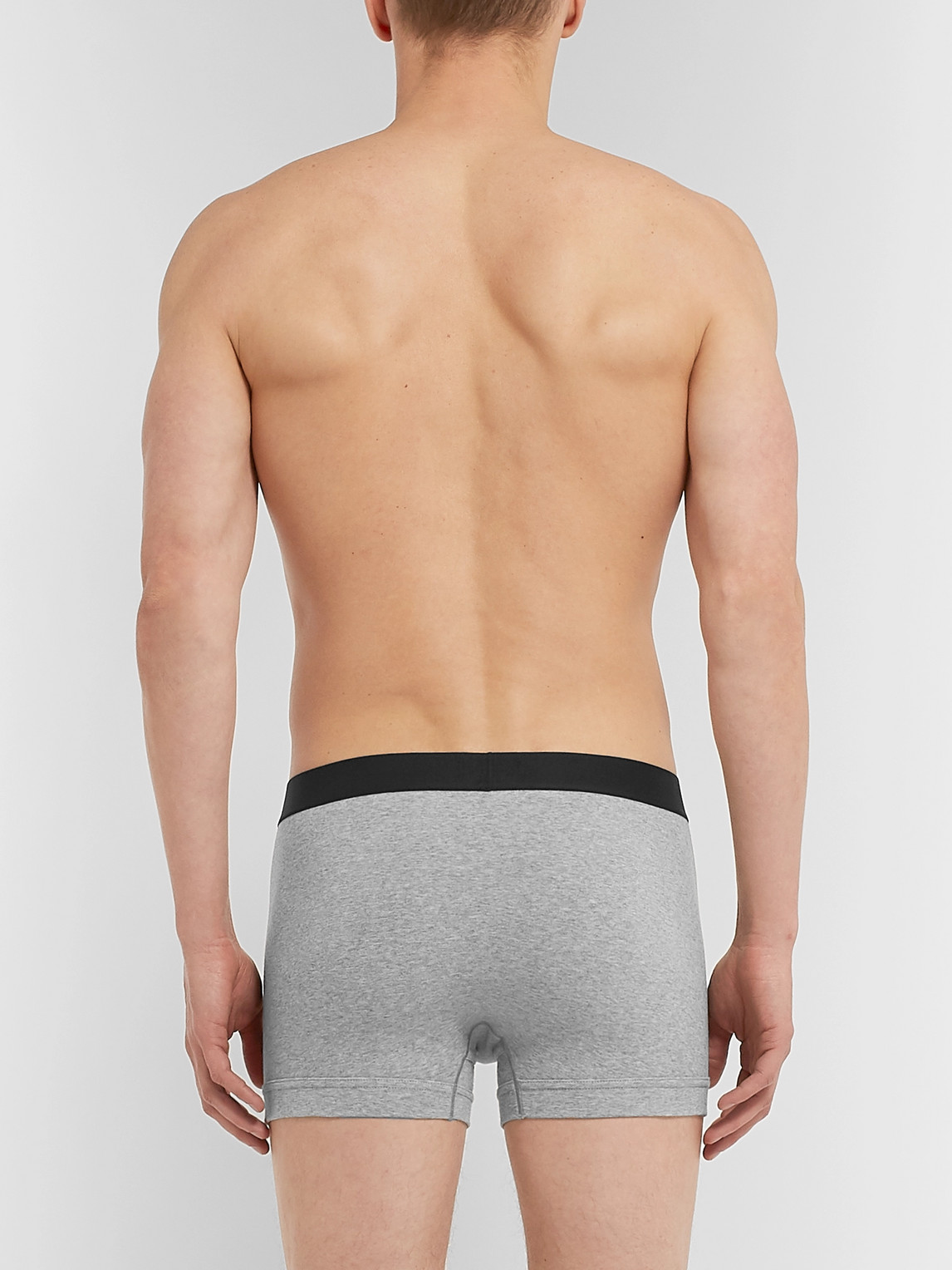 Tom Ford Stretch-cotton Boxer Briefs In Gray