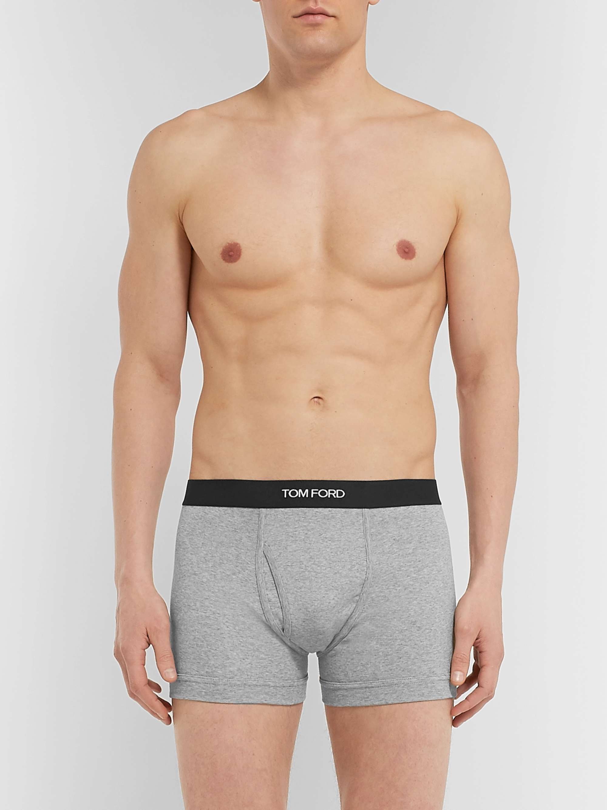 logo-waistband stretch-cotton boxers, TOM FORD