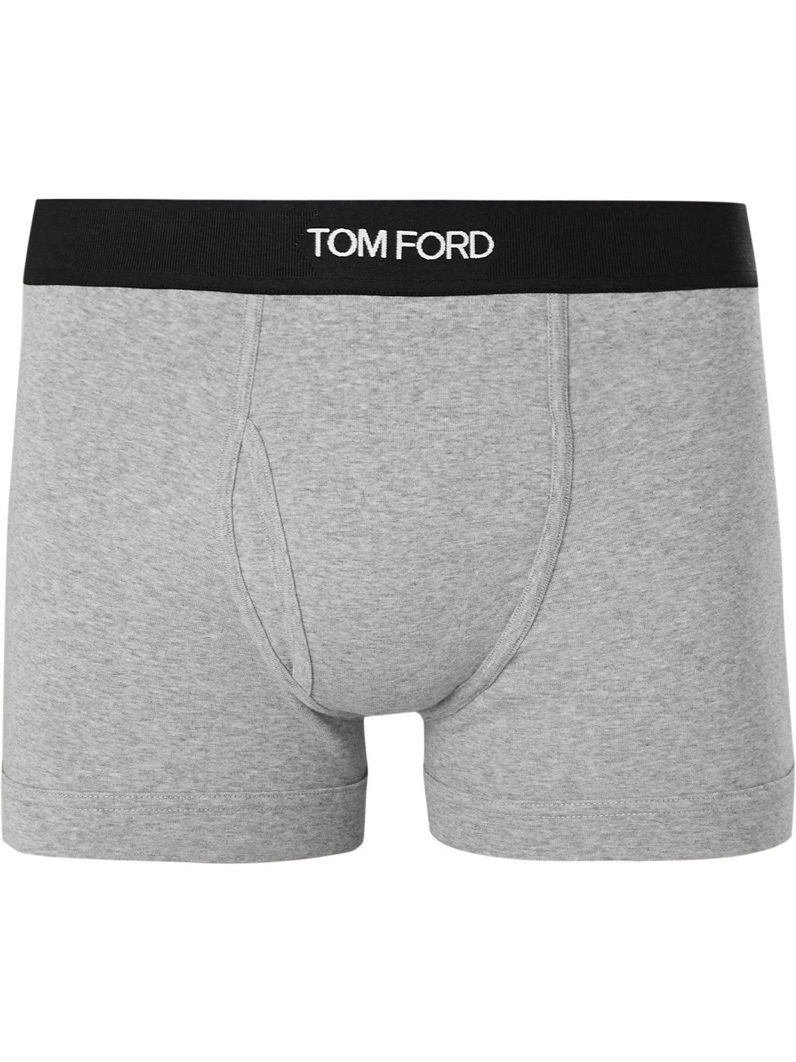 Shop Tom Ford Stretch-cotton Boxer Briefs In Gray