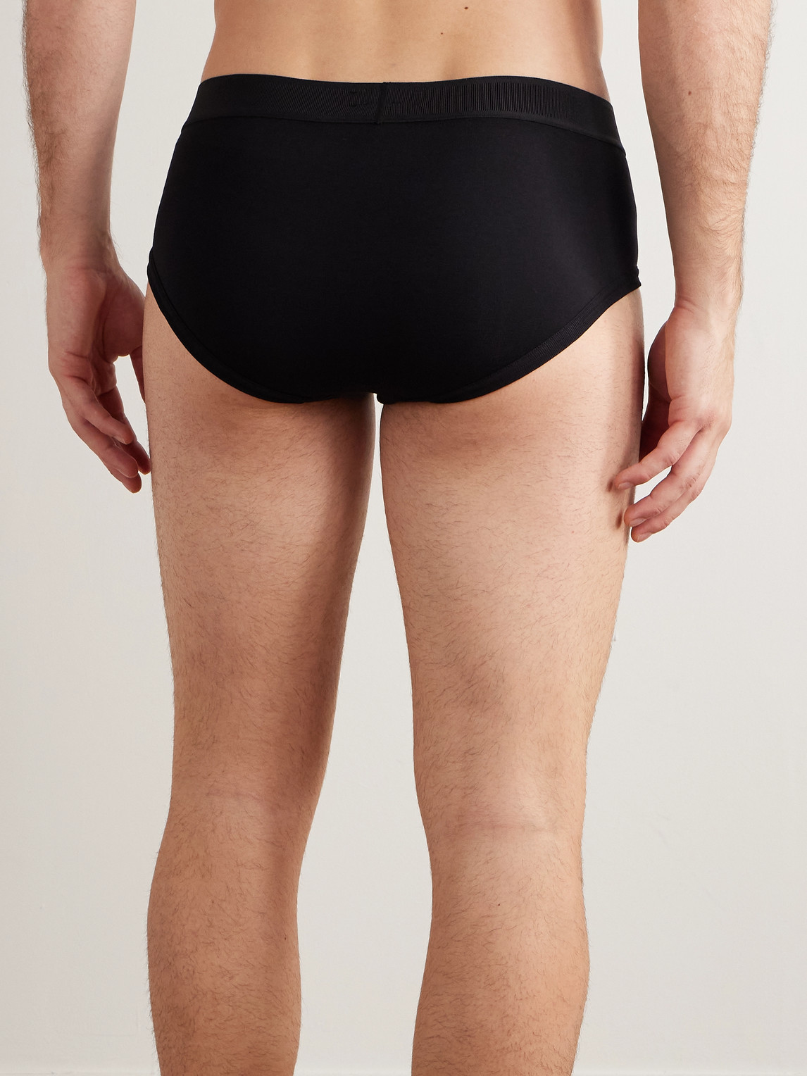 Shop Tom Ford Stretch-cotton Briefs In Black