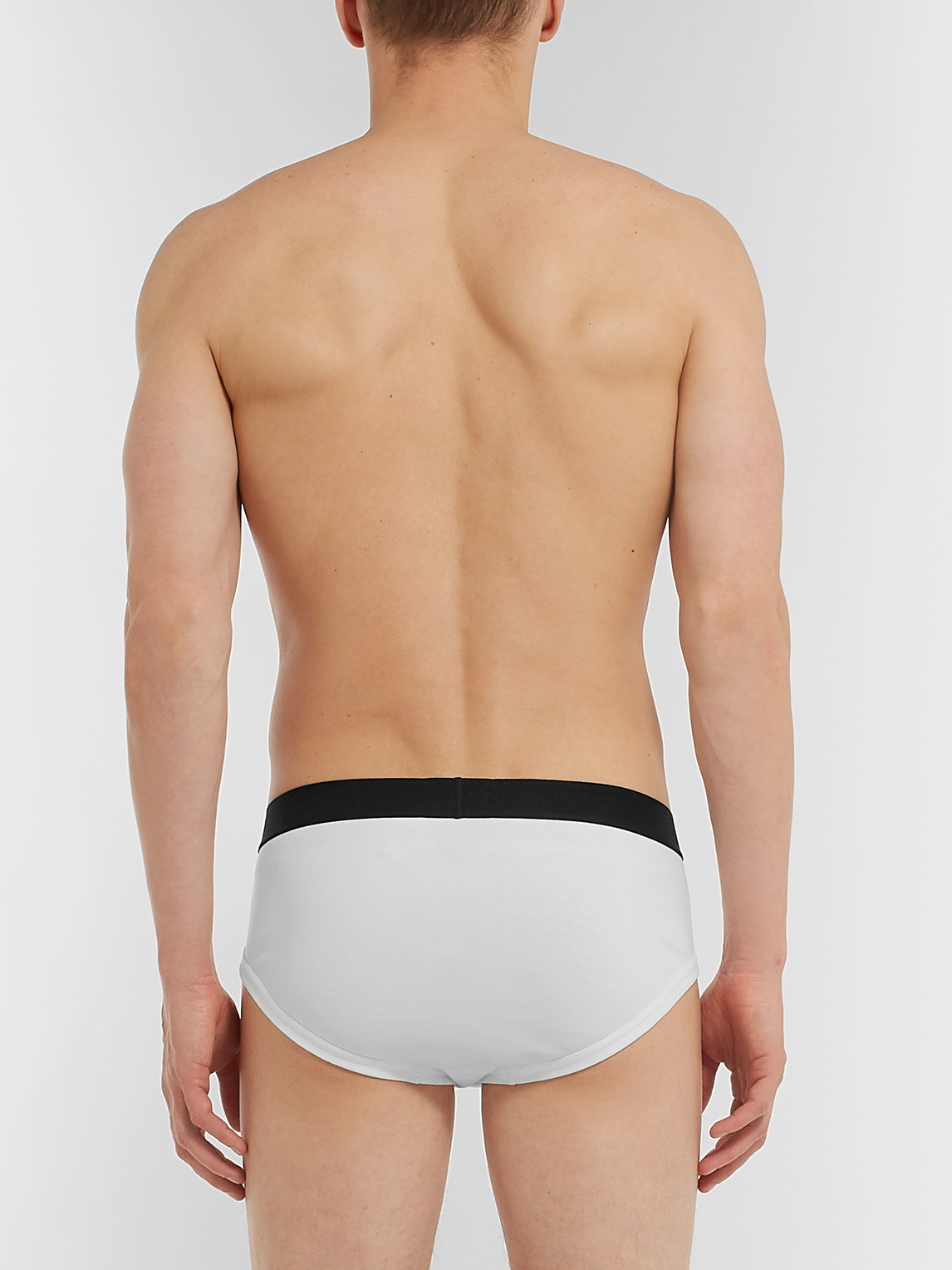 Shop Tom Ford Stretch-cotton Briefs In White